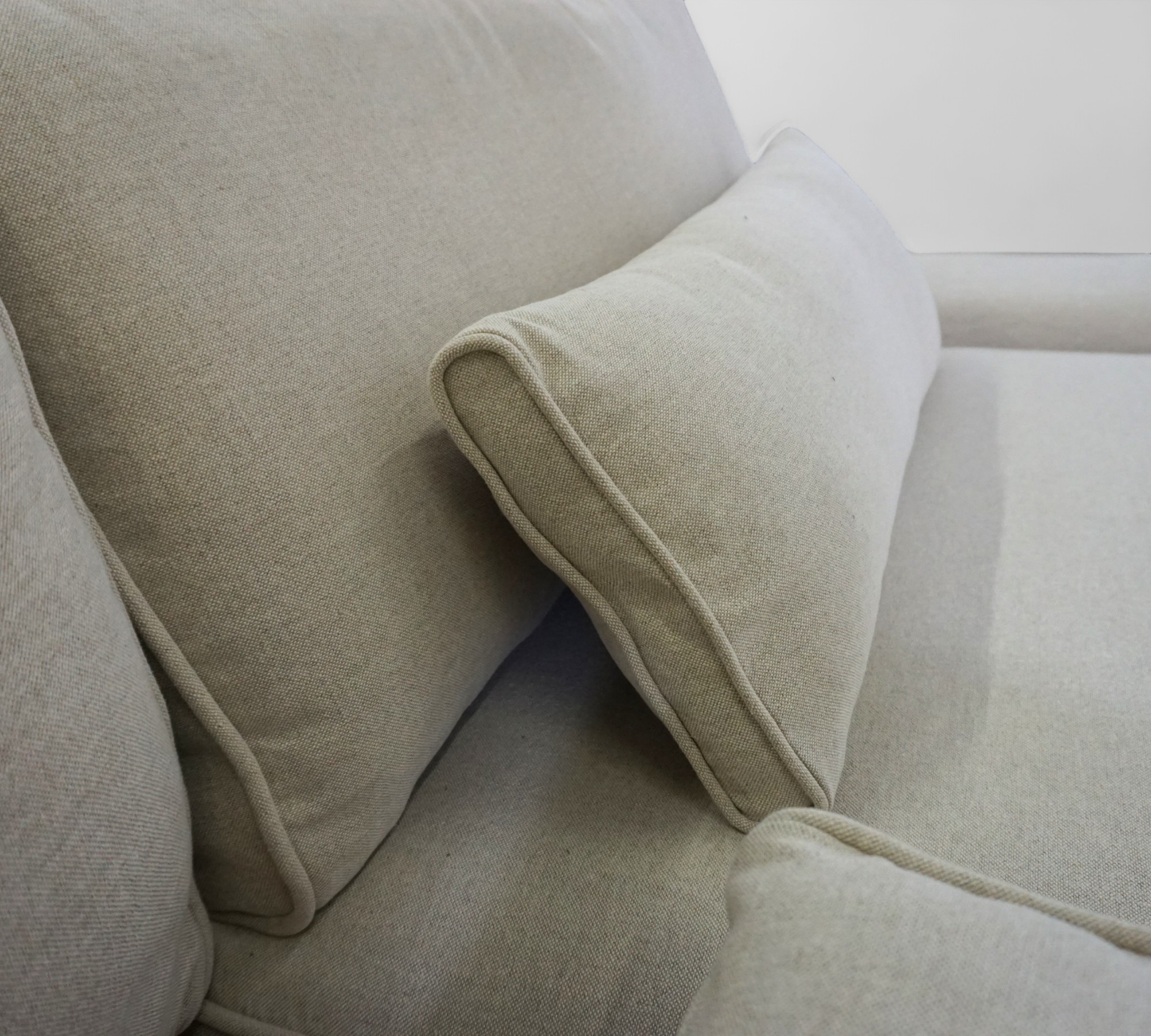 Trent Ecksofa Baumwolle-Leinenstoff Creme