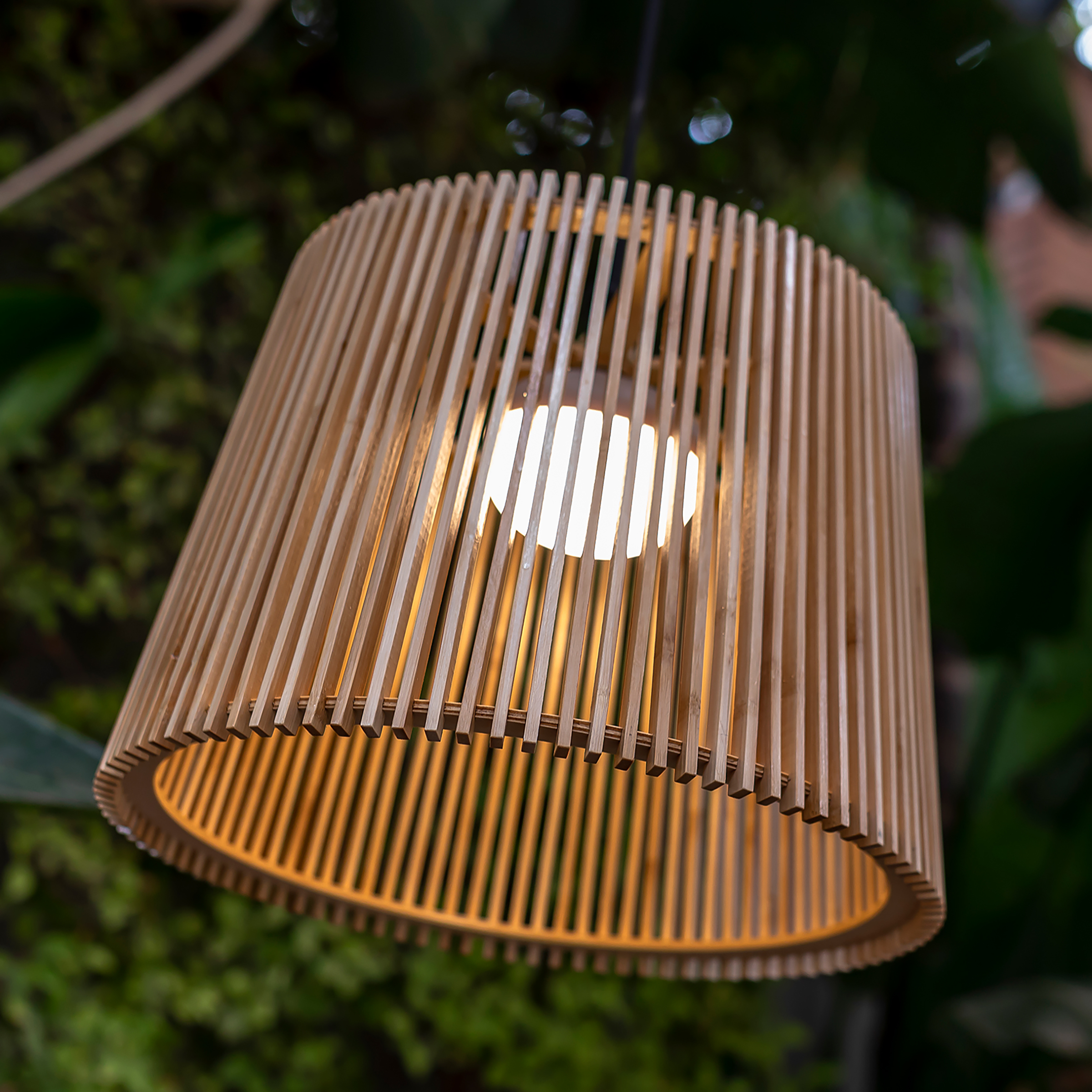 Outdoor pendant lamp Okinawa Brown Bamboo 39 x 28 x 39 cm