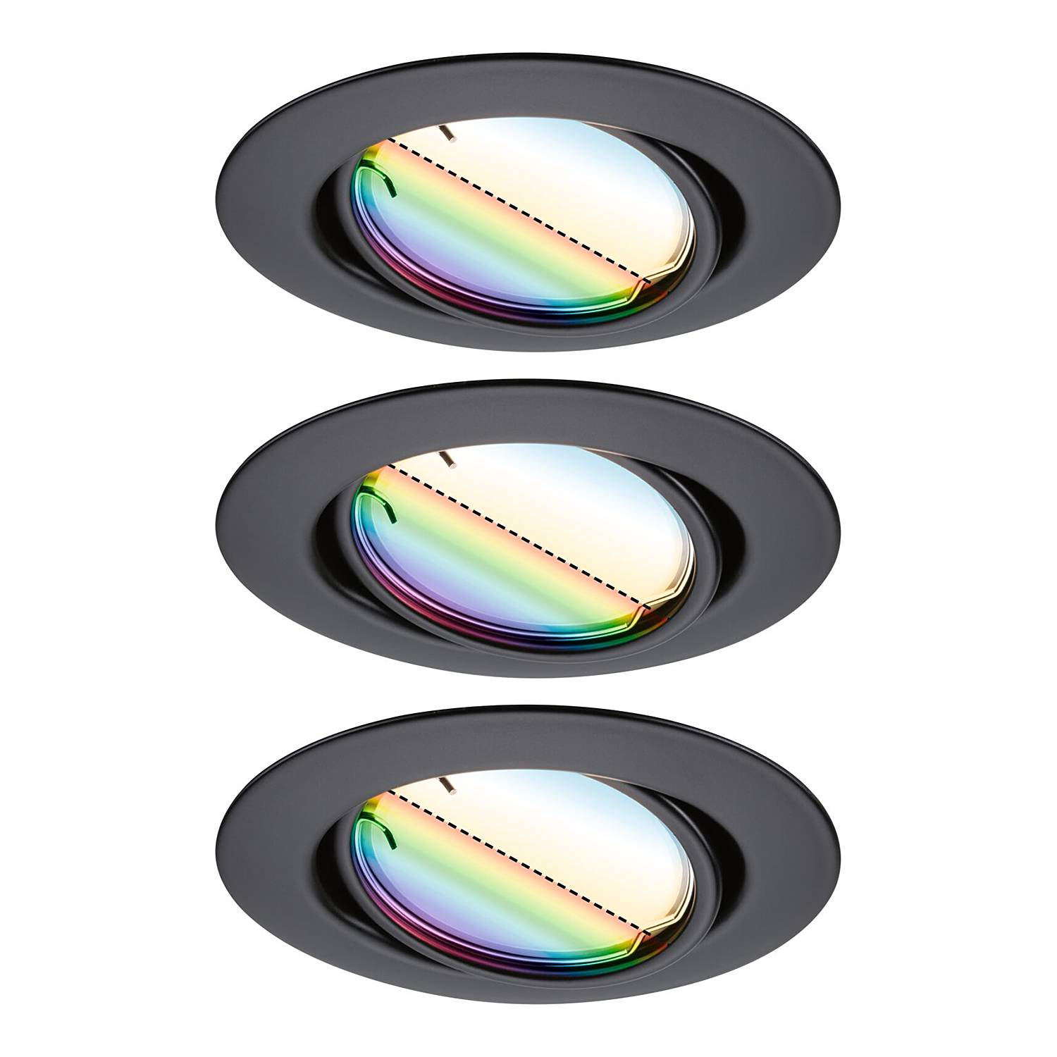 LED recessed light Coin RGBW Metal Black 1-light