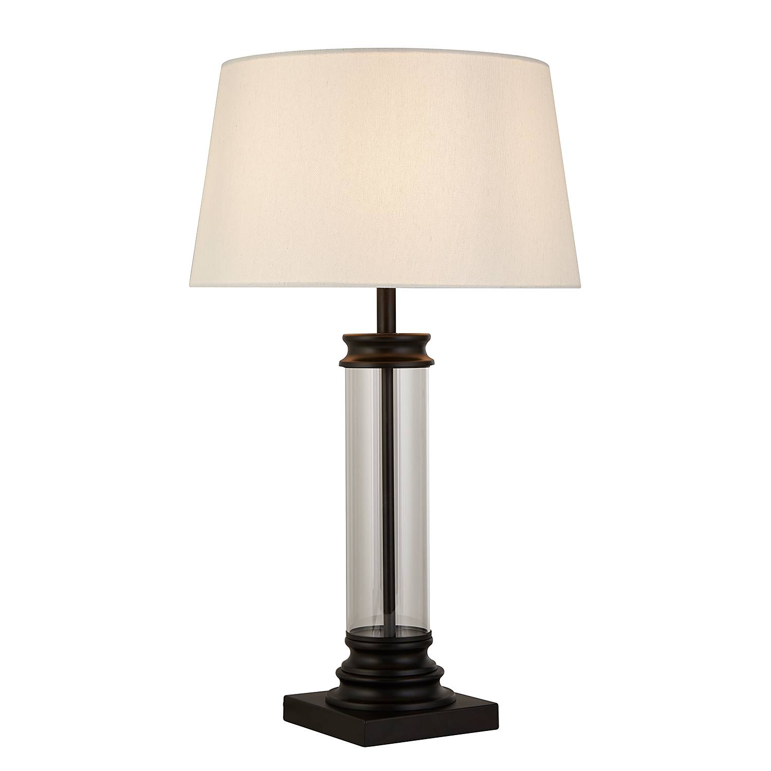 Pedestal table lamp steel black