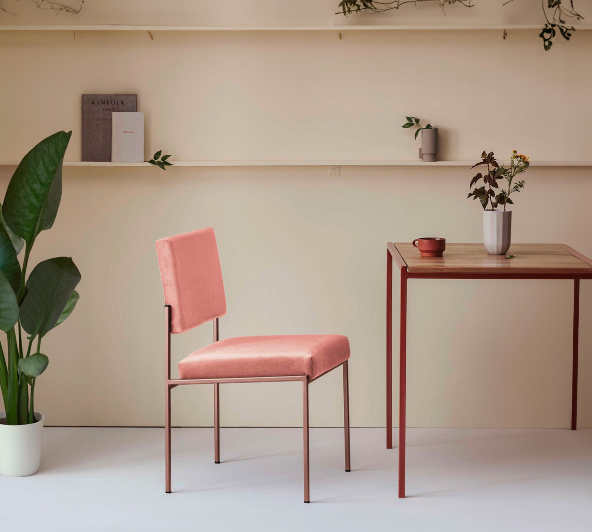 Cube Esszimmerstuhl Velvet Line Rosa Kupfer