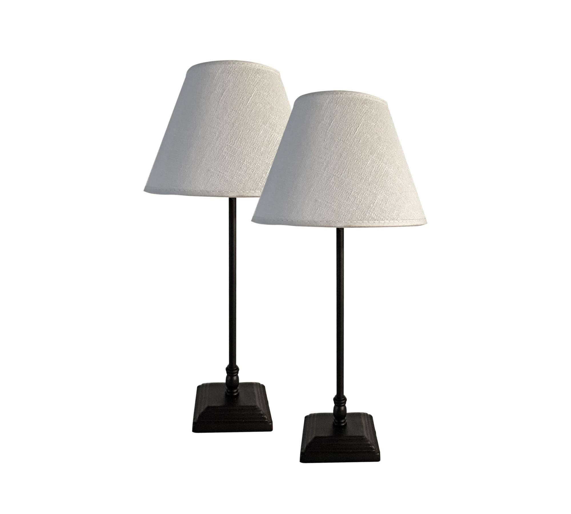2x Tischleuchte 1-flammig Textil Metall