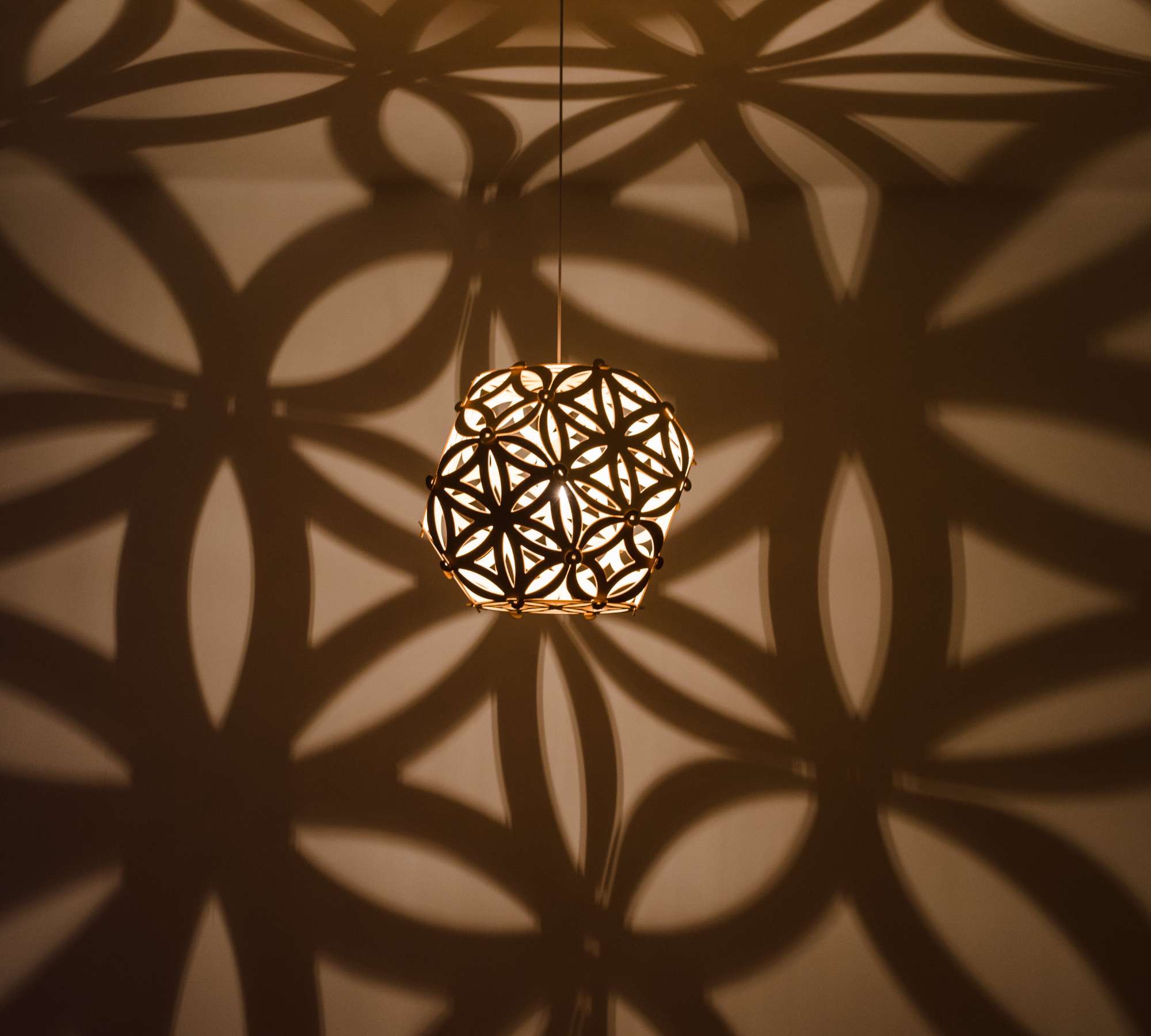 SOLAR Pendant Lamp Wood Natural