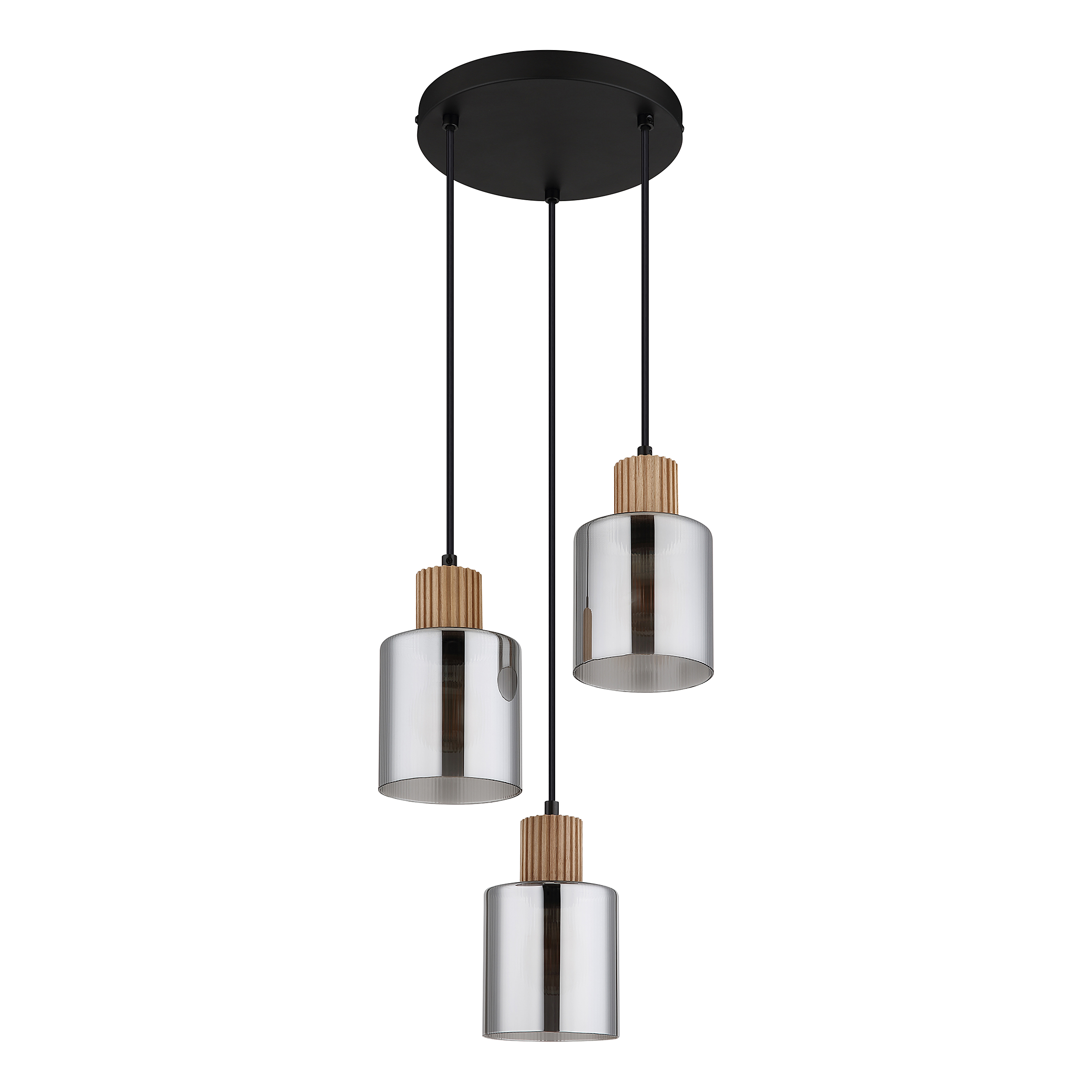 Pendelleuchte Aleidis Typ B Rauchglas / Eisen 3-flammig