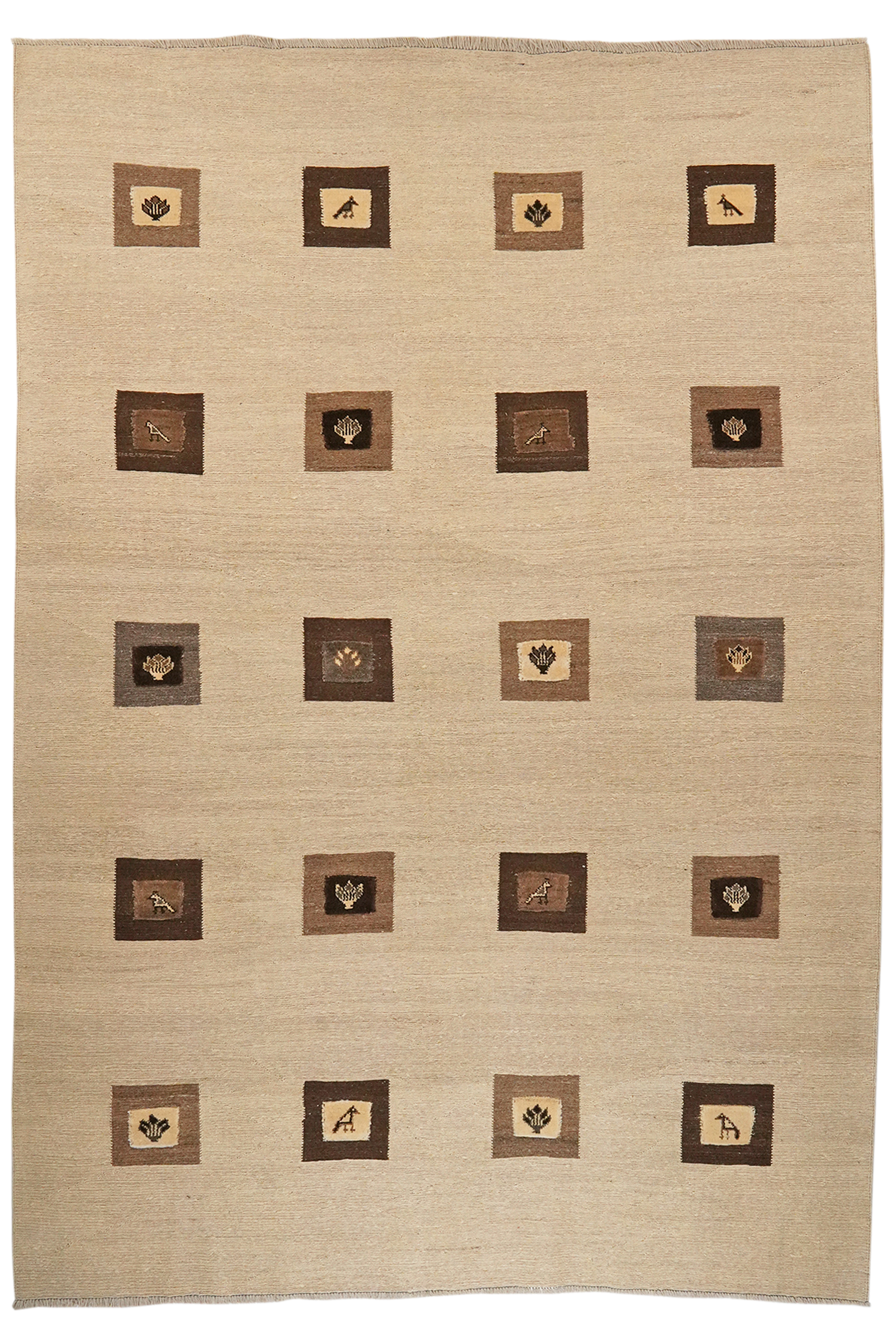 Tappeto Kilim Gashgai Marrone Chiaro