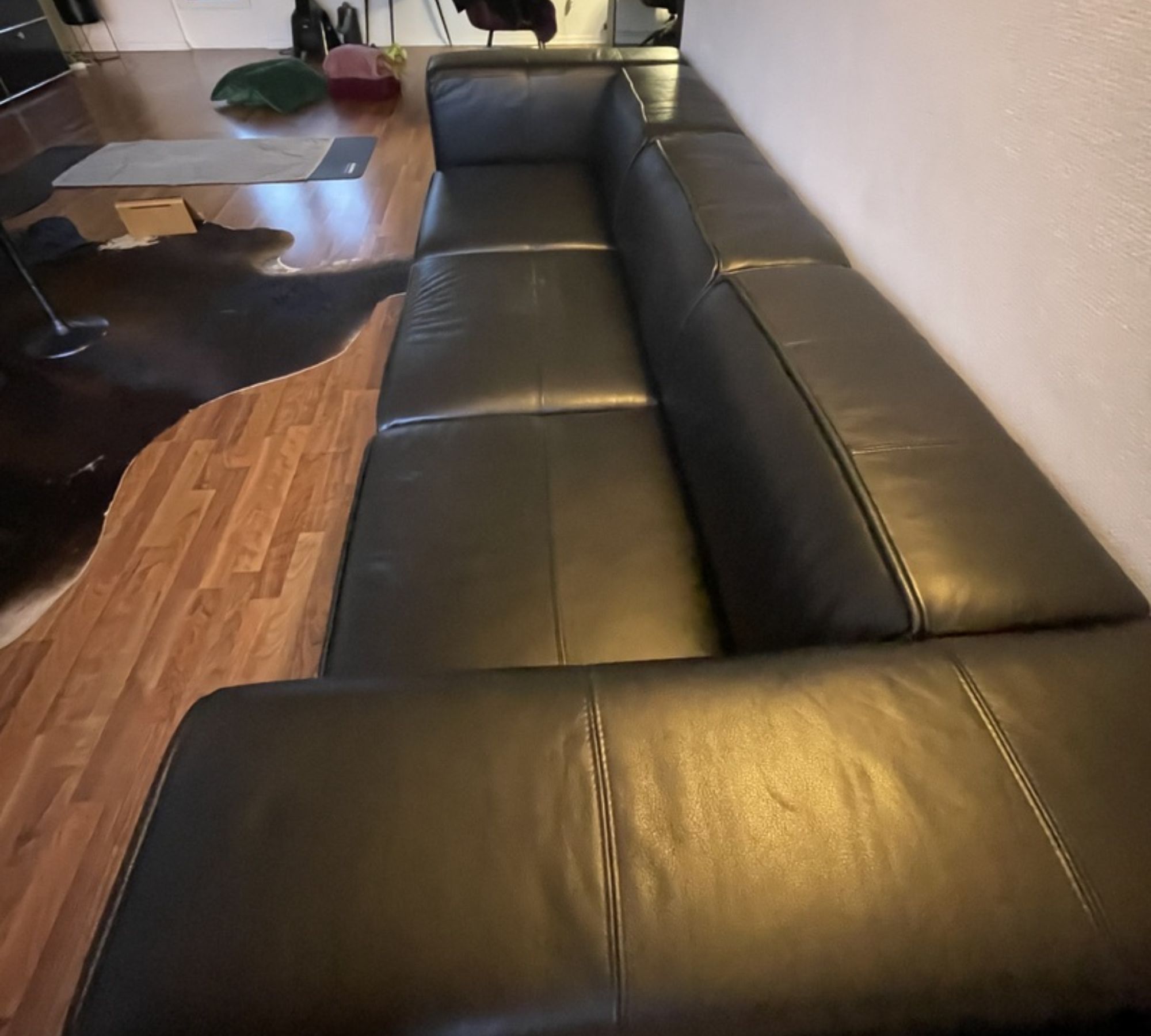 Carmo Sofa 3-Seater Leather Black