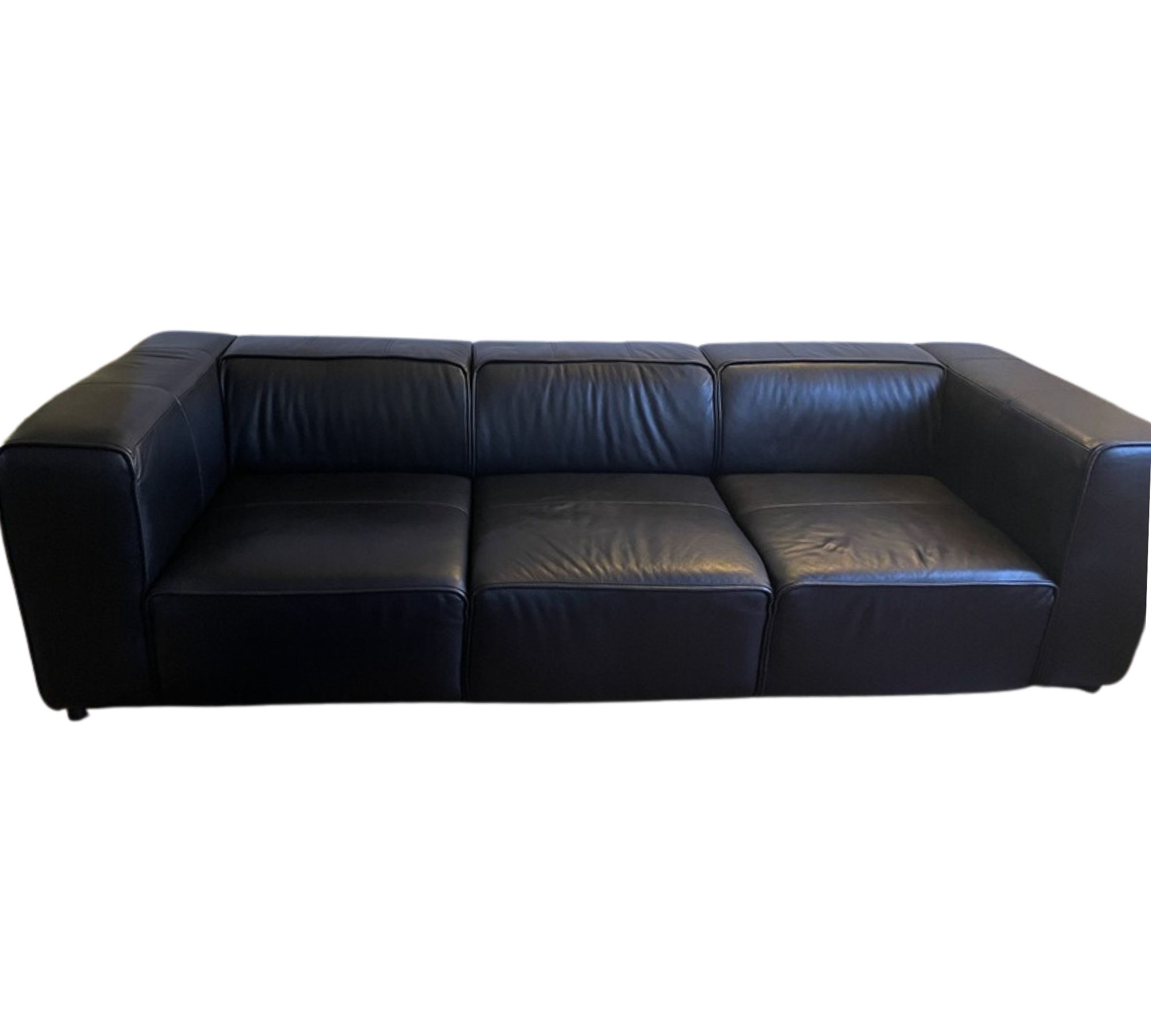 Carmo Sofa 3-Seater Leather Black