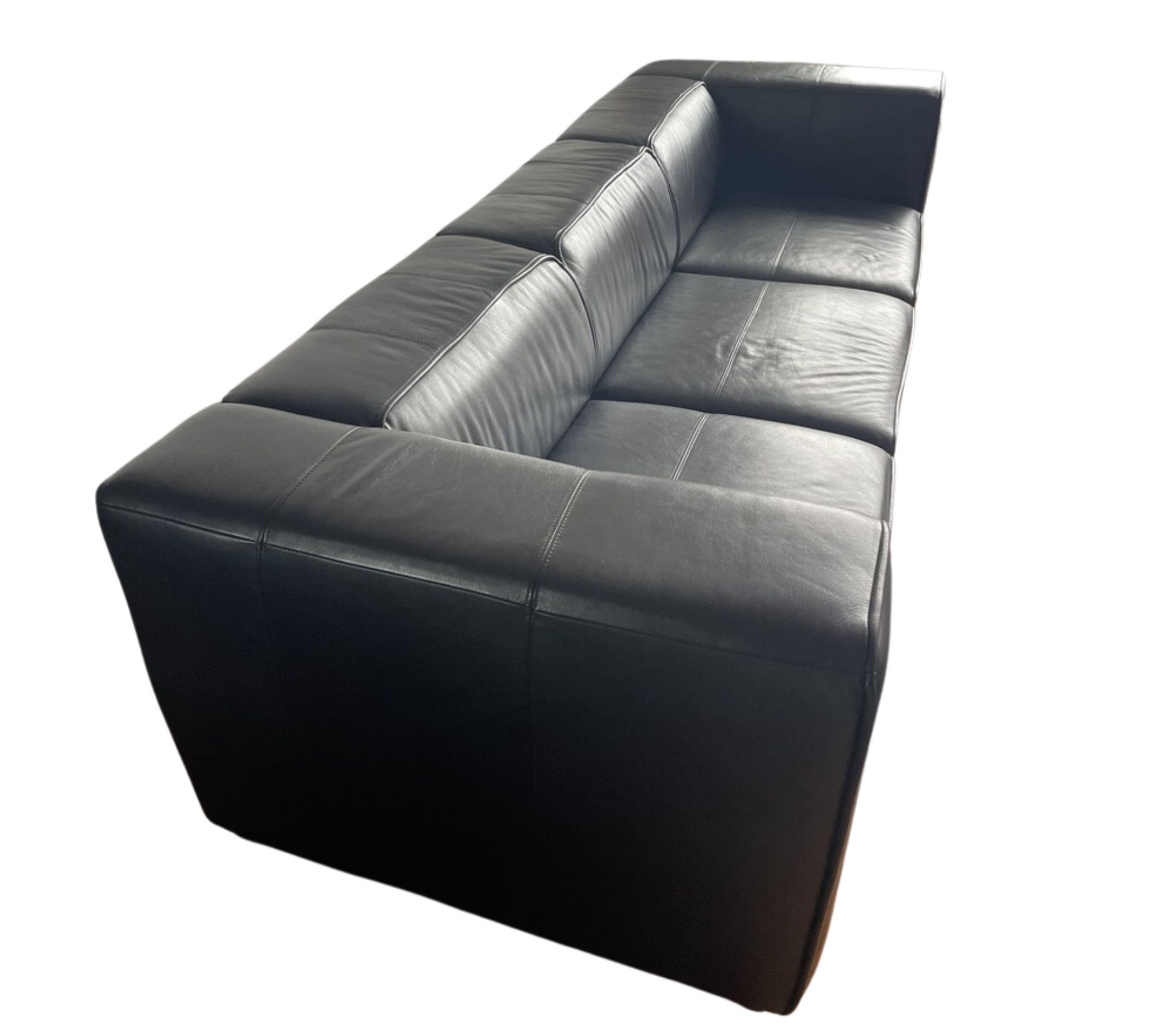 Carmo Sofa 3-Seater Leather Black