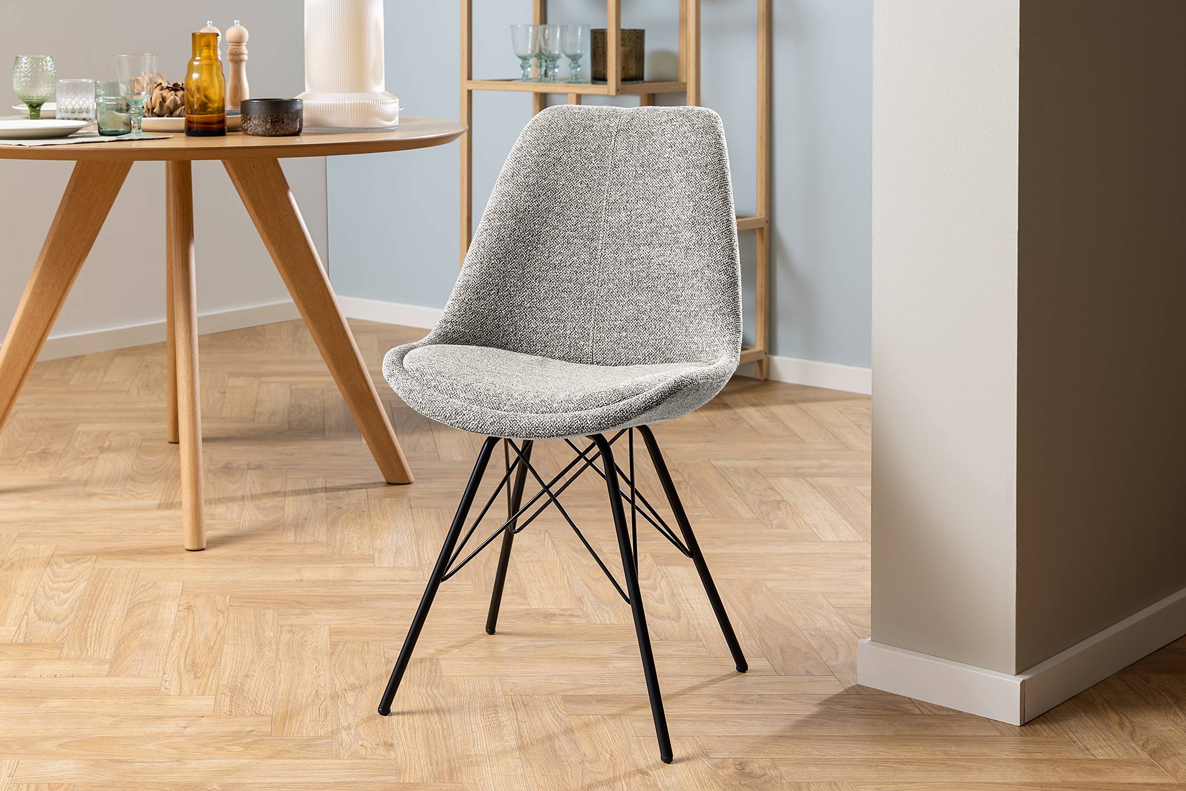 2x Bonito Chair Bouclé Grey