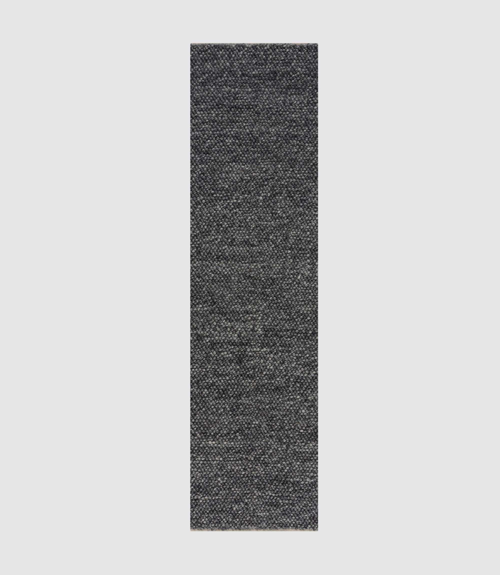 Minerals Läufer Wollmischung Dunkelgrau 60x230cm
