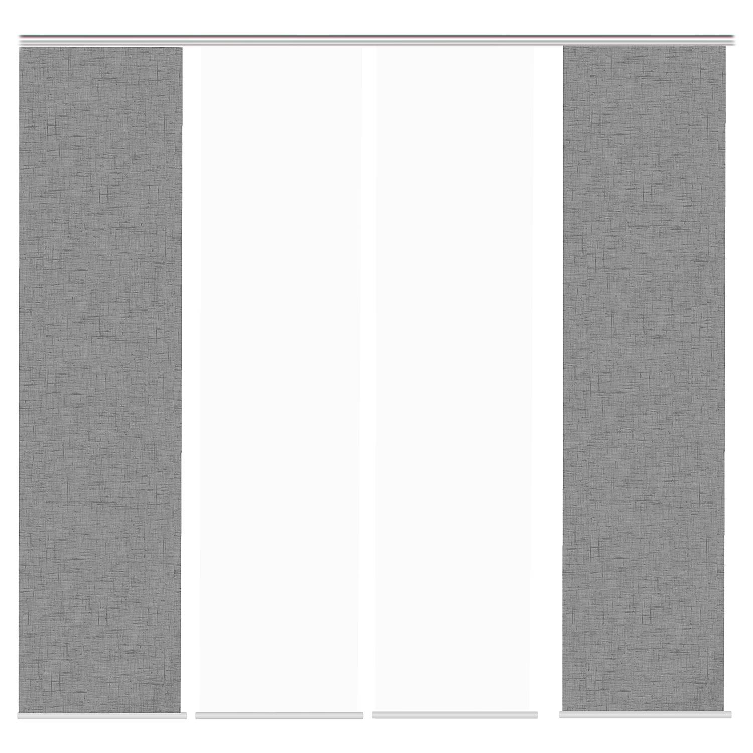 Schiebevorhang Pive Webstoff Grau 60 x 245 cm 4er Set