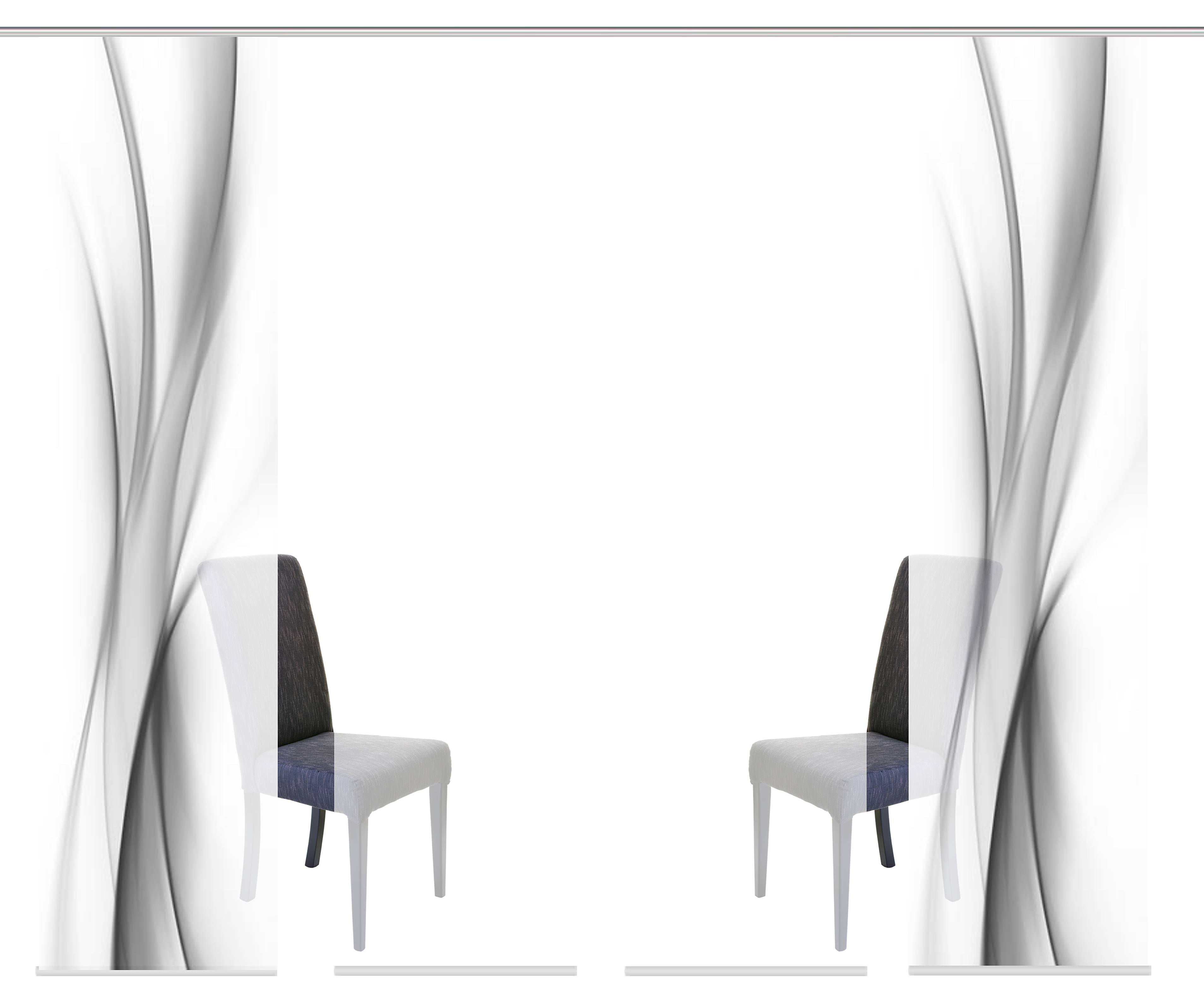 Schiebevorhang Ufa Polyester 60 x 245 cm Grau 4er Set