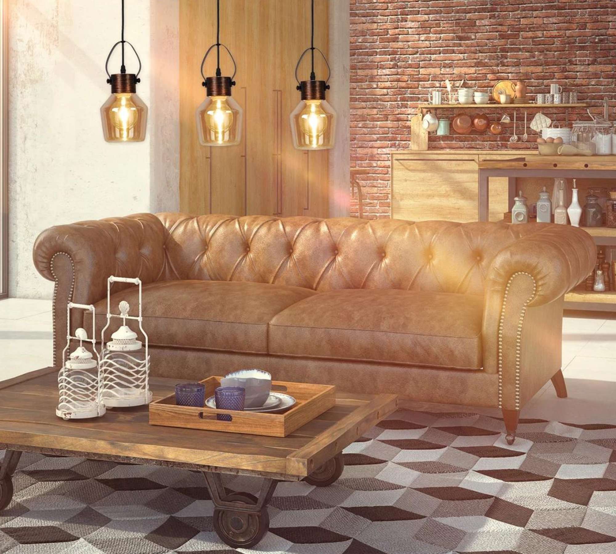 Pendant lamp Alex Glass / Steel 1-bulb