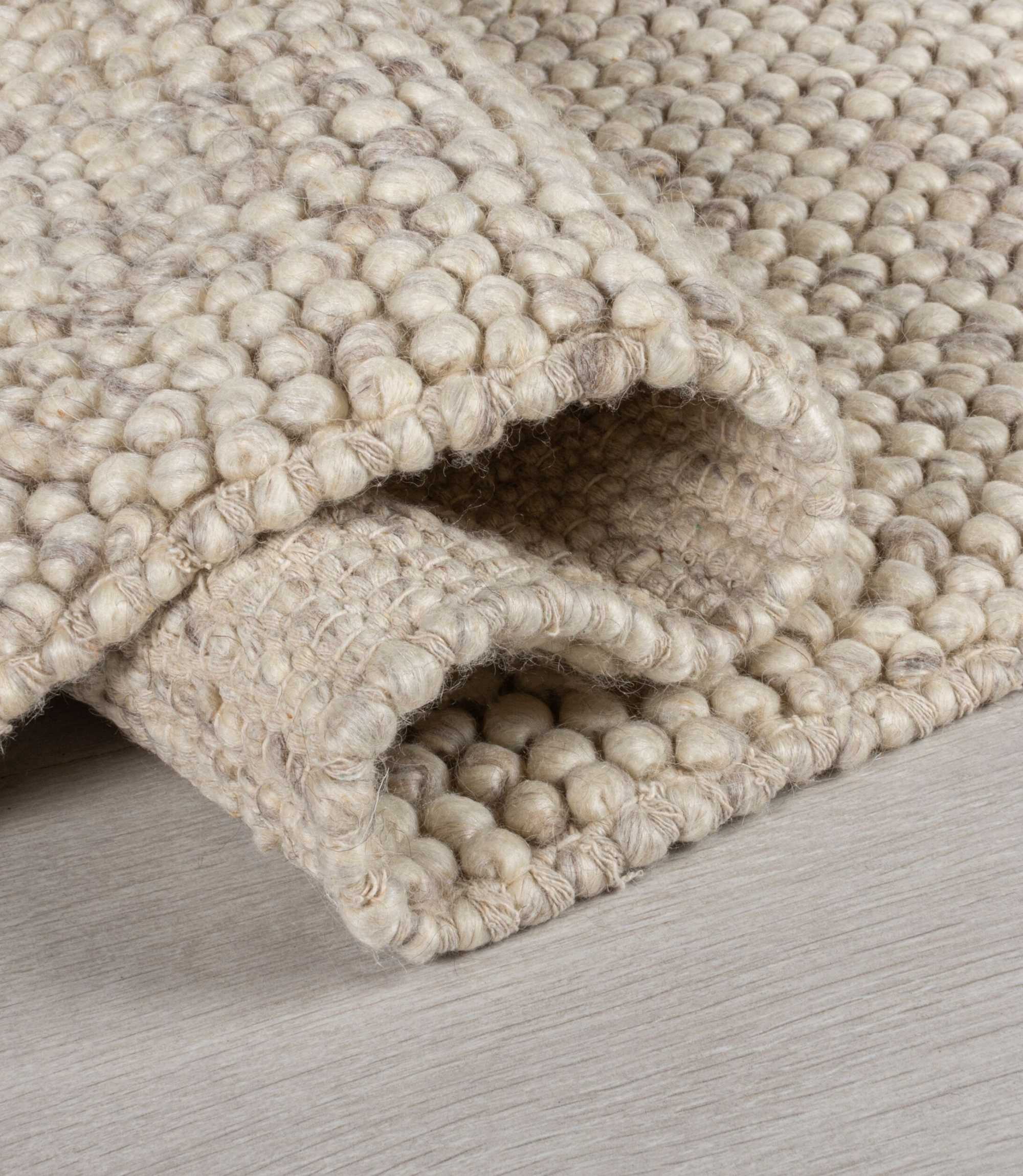 Wool blend rug Minerals Light grey 80 x 150 cm