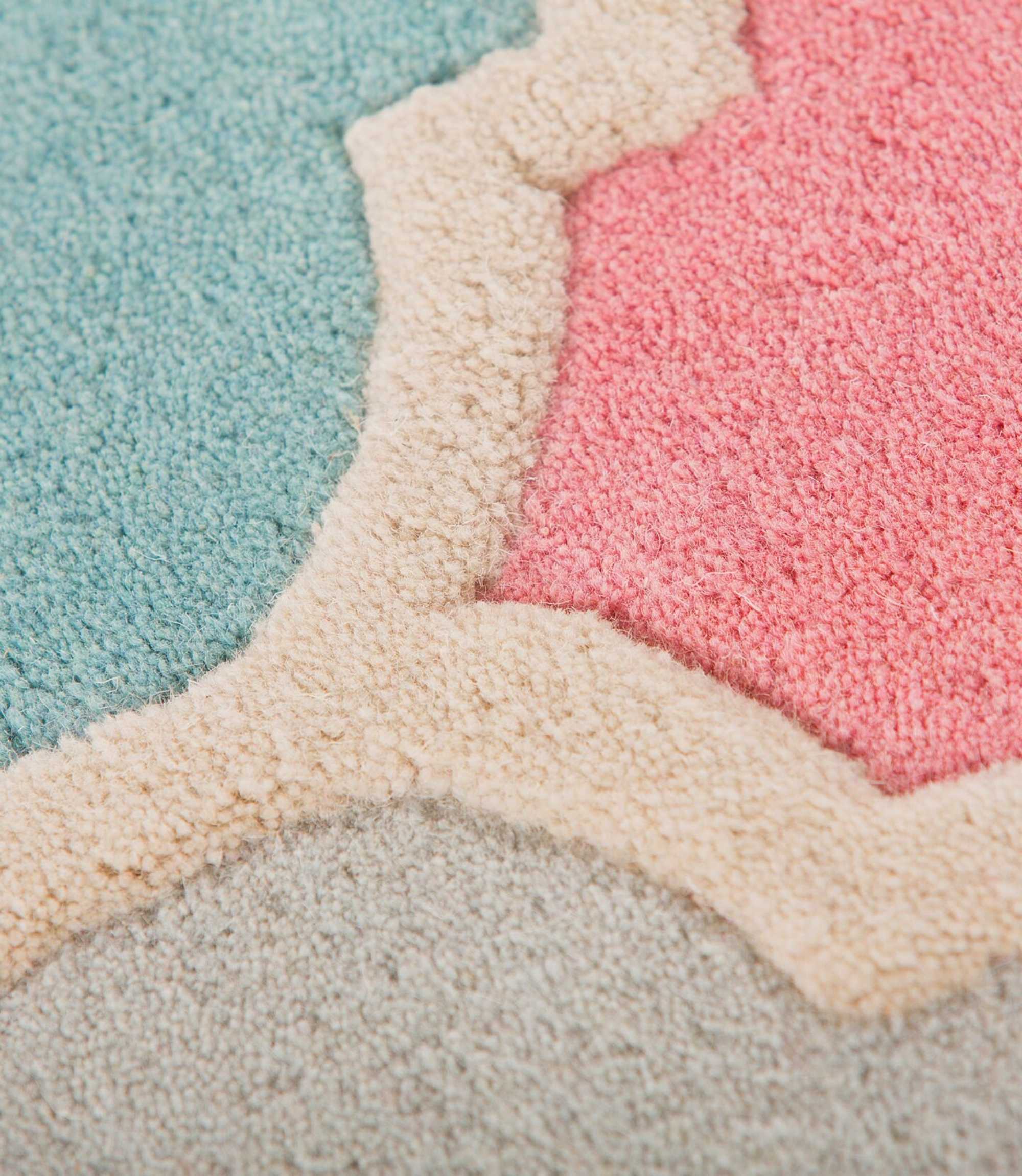 Wool rug Rosella Handmade Pink/Blue 200x290