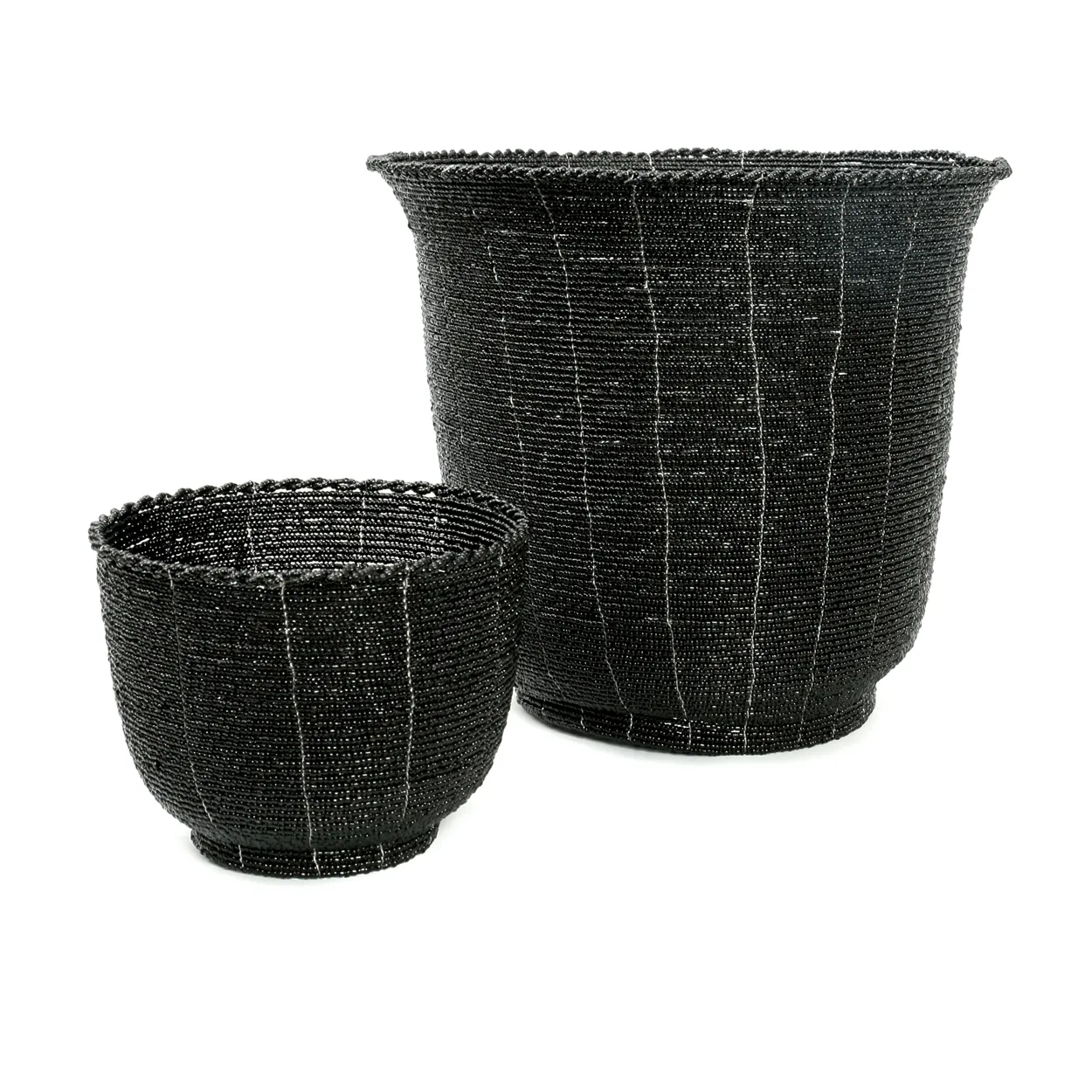 Beaded Candy Dish Black