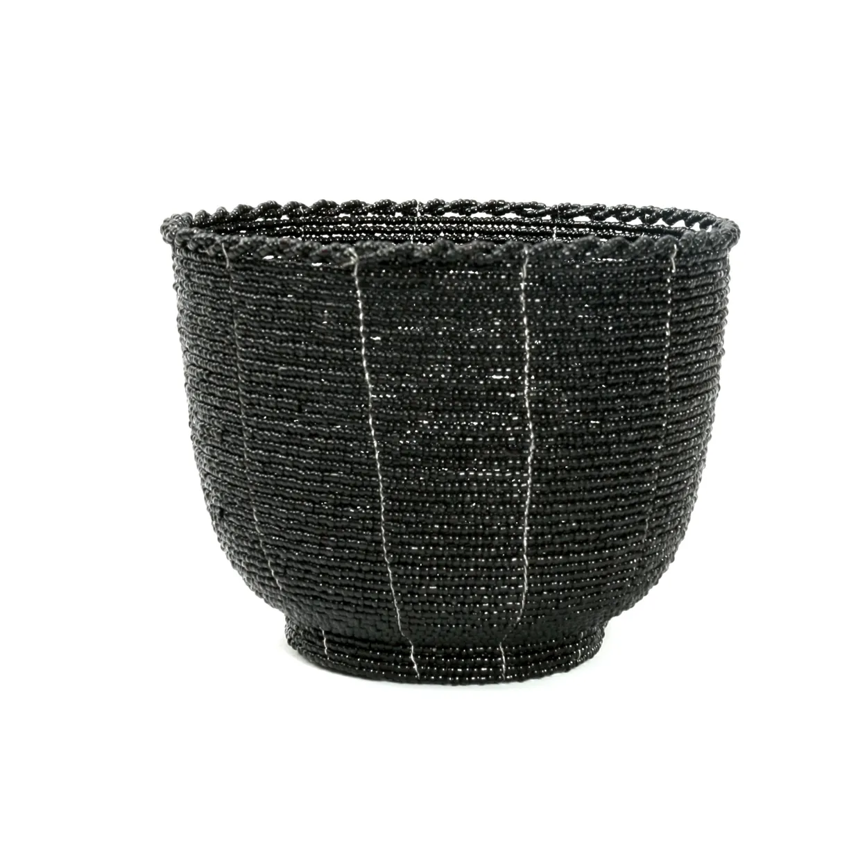 Beaded Candy Dish Black
