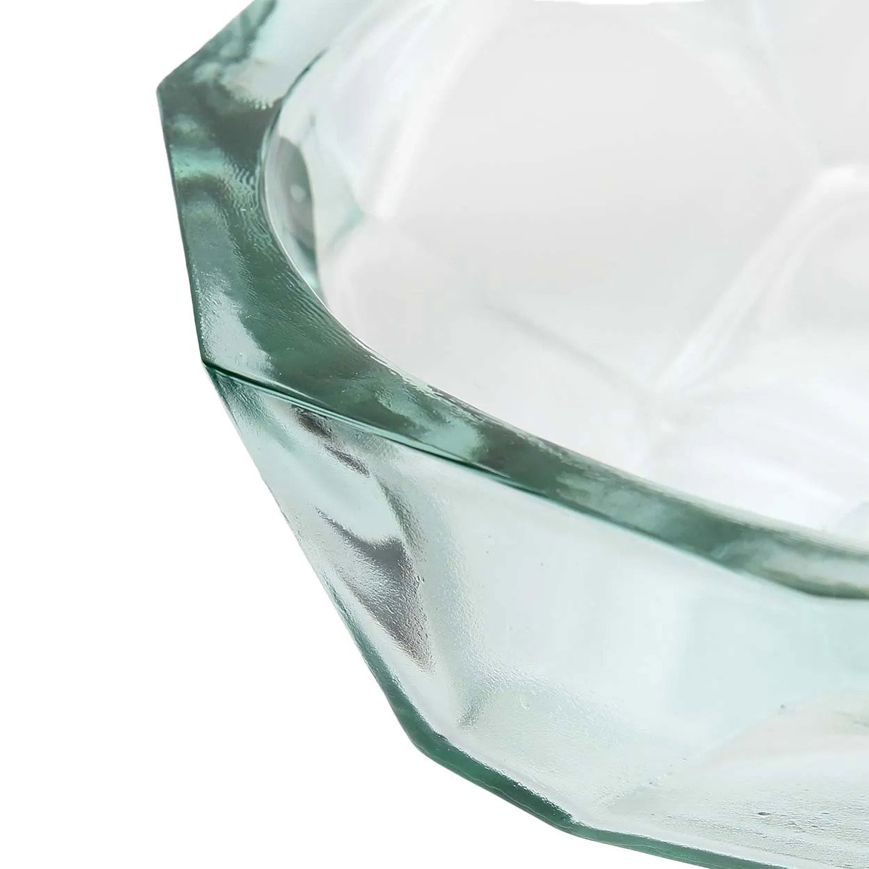 Origami bowl light blue glass
