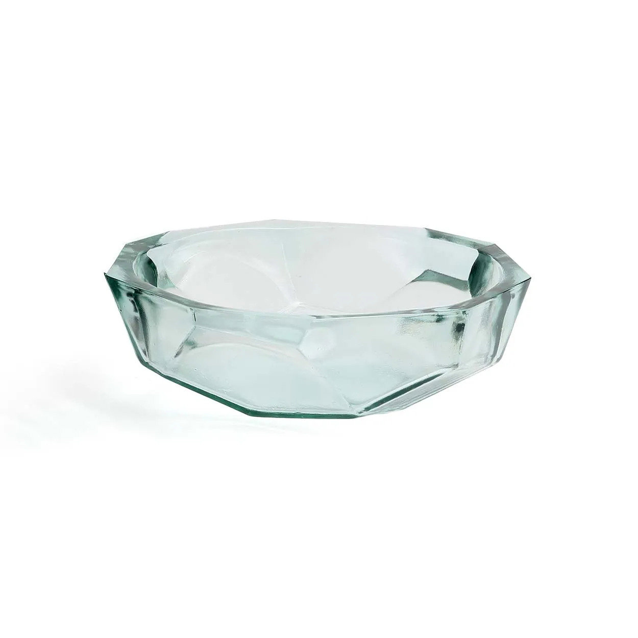 Origami bowl light blue glass