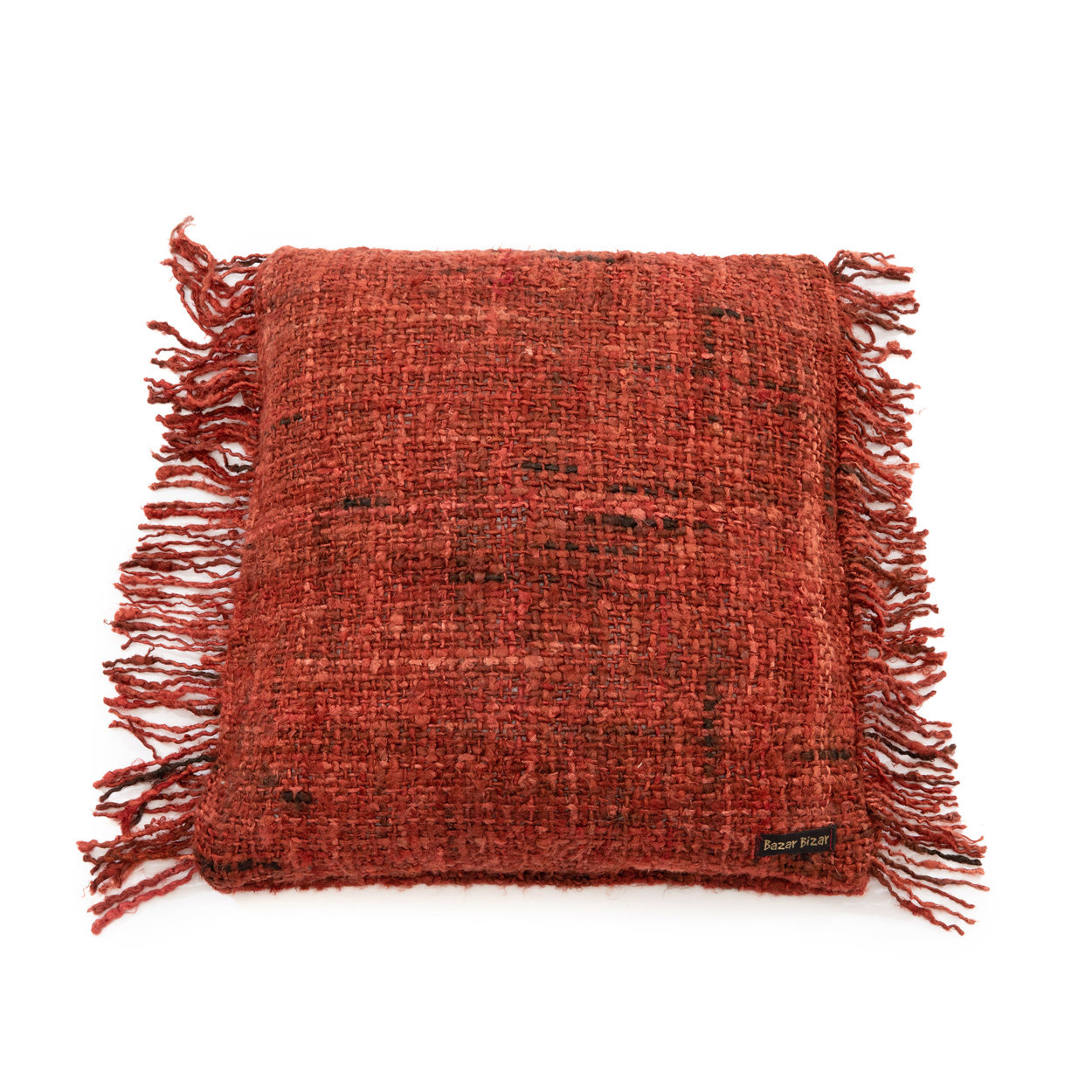 Fodera per cuscino in cotone rosso