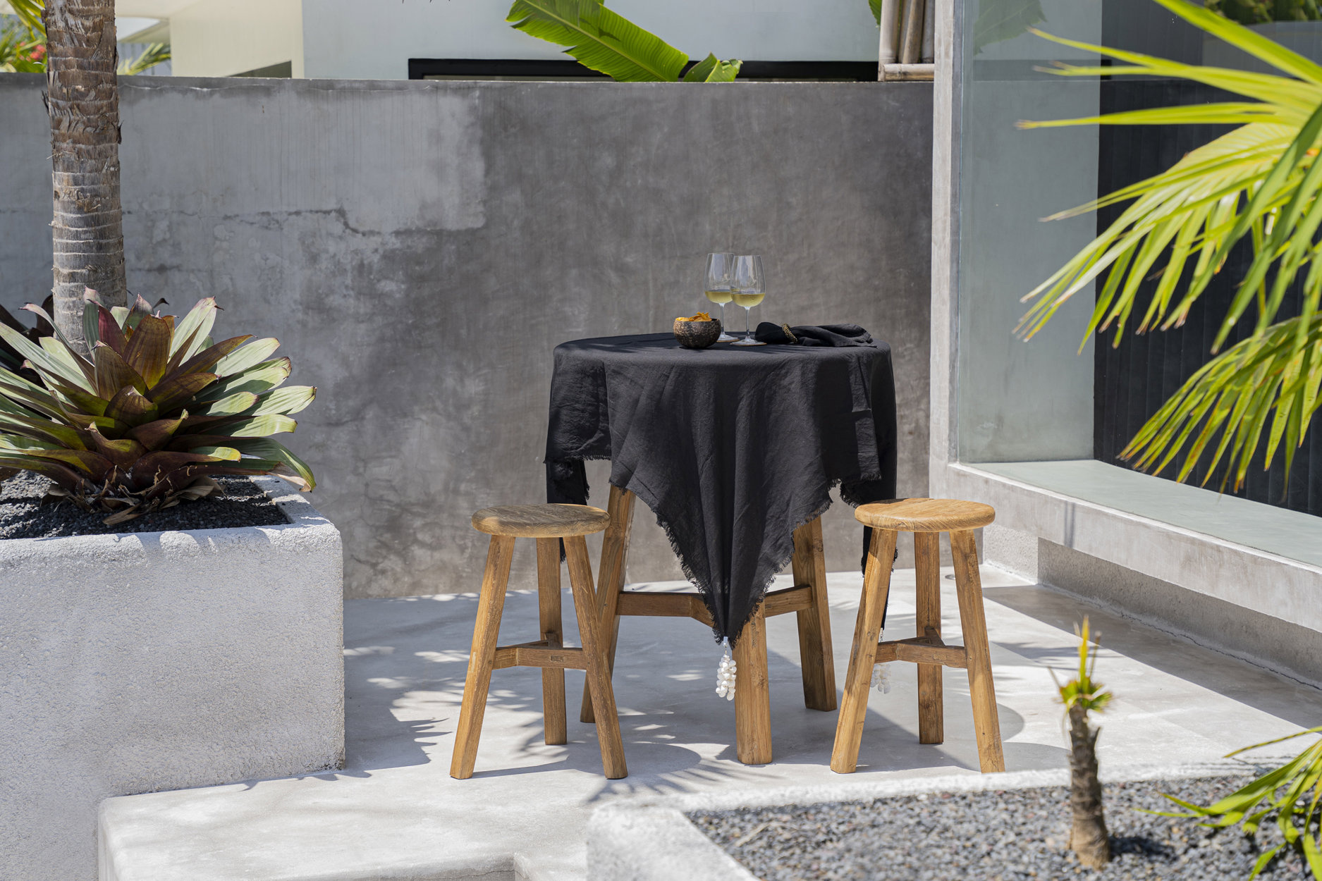 Tablecloth Linen Black 150x150cm