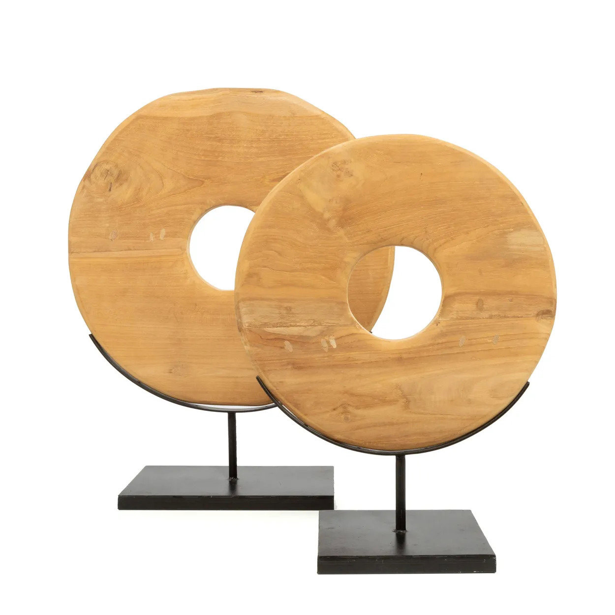 Plate on stand Teak brown
