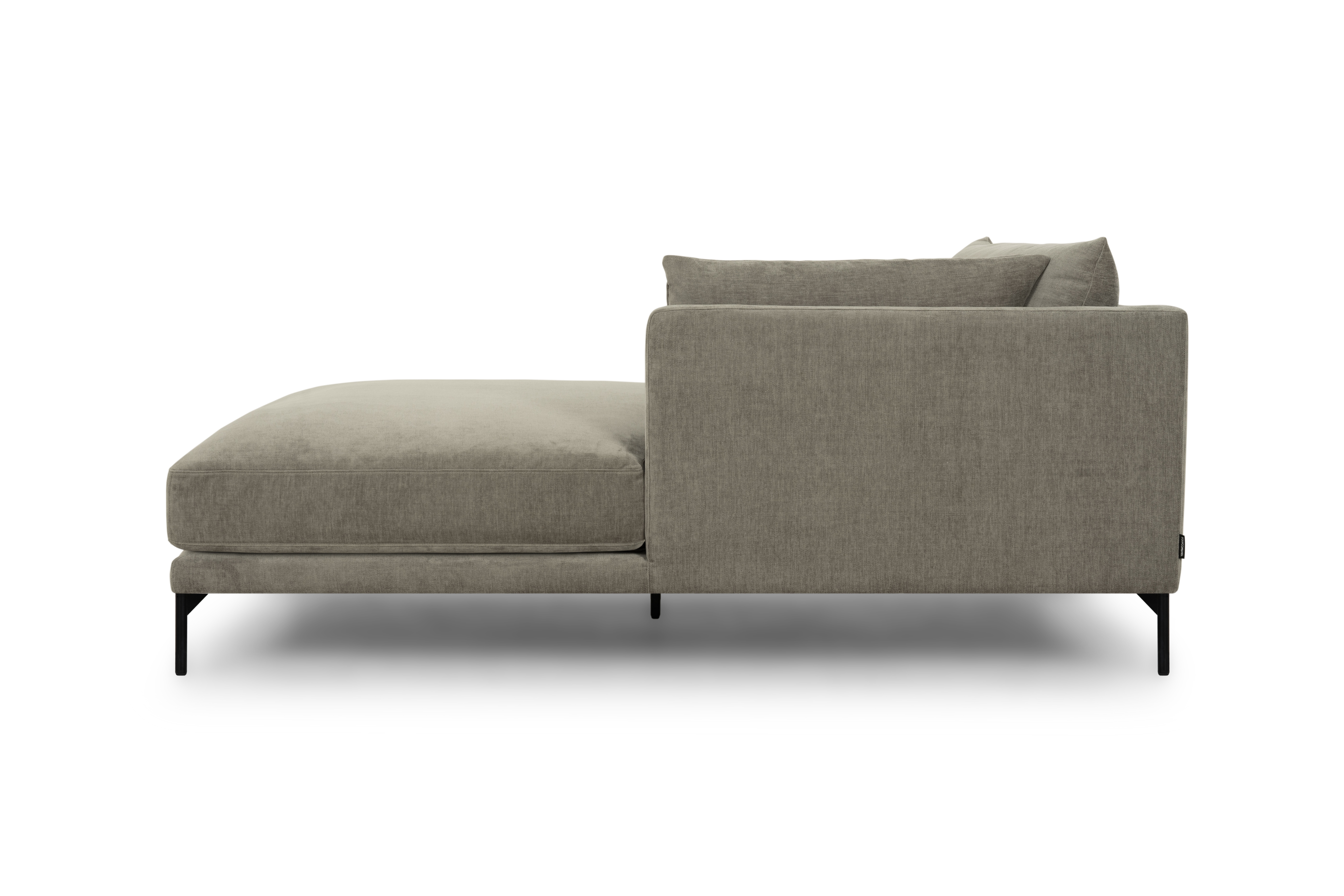 Vincent 1-seater chaise longue right Planet Grey Green