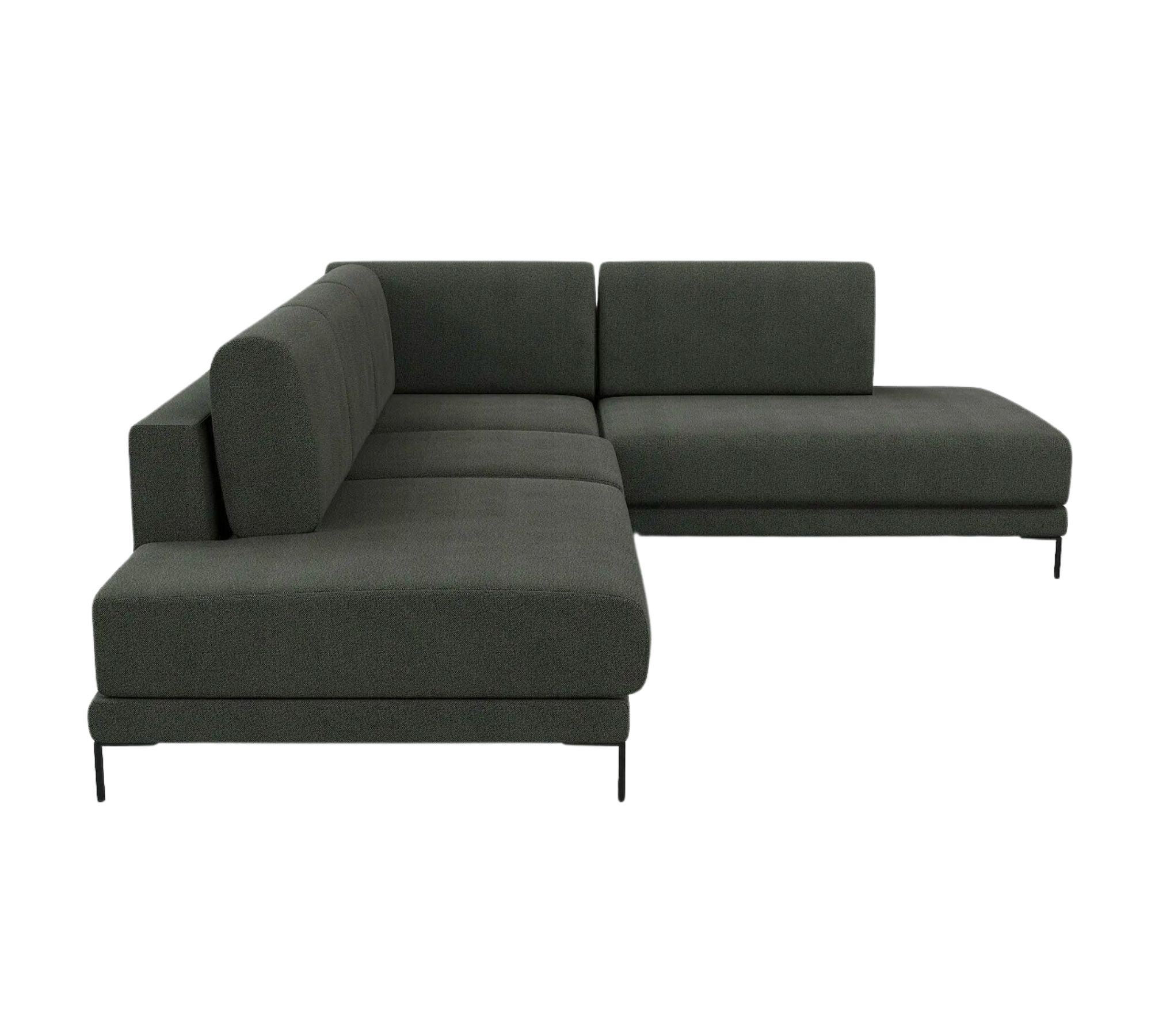 Tyme Sofa 3-Sitzer Récamiere Rechts Strukturgewebe Anthrazit