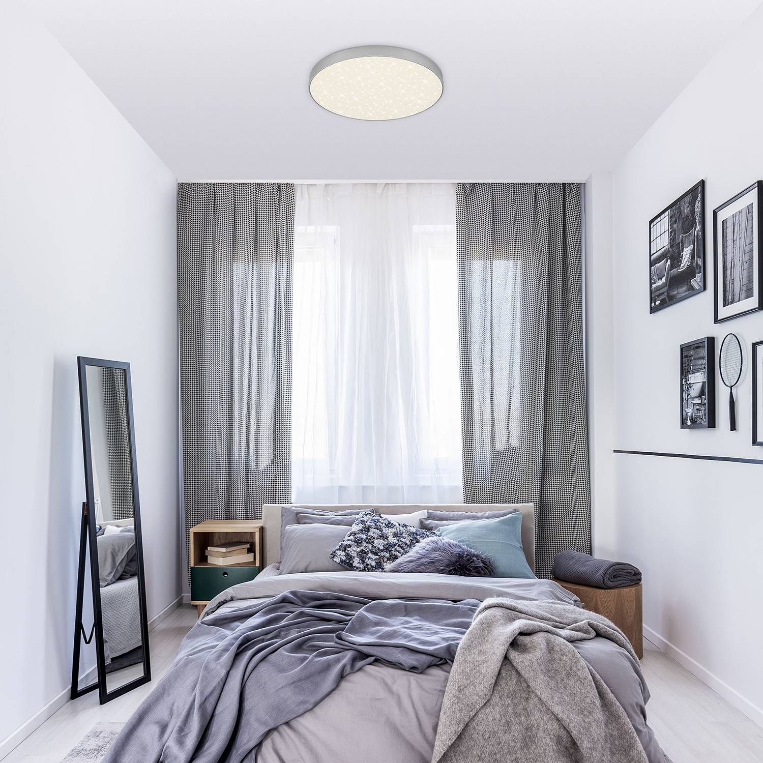 Briloner LED-Deckenleuchte Flame Star I Metall Silber