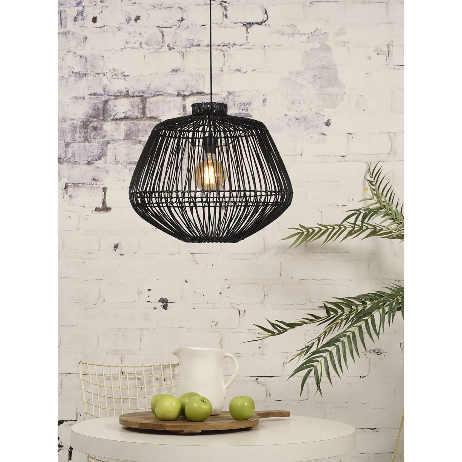 1-Flame Pendant Lamp Madagascar Bamboo Solid