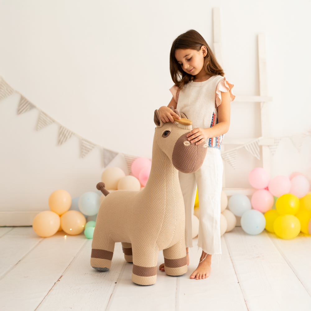 Horse Maxi Plush Toy Cotton Brown