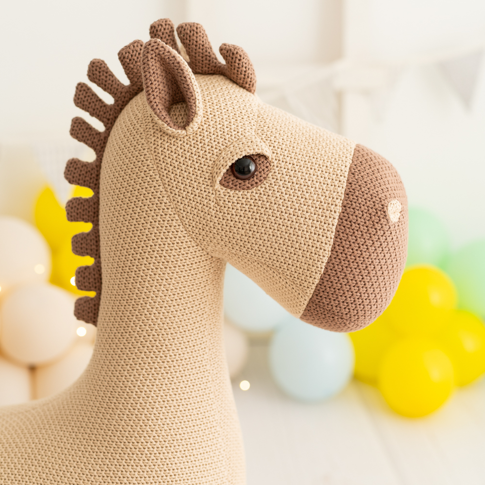 Horse Maxi Plush Toy Cotton Brown