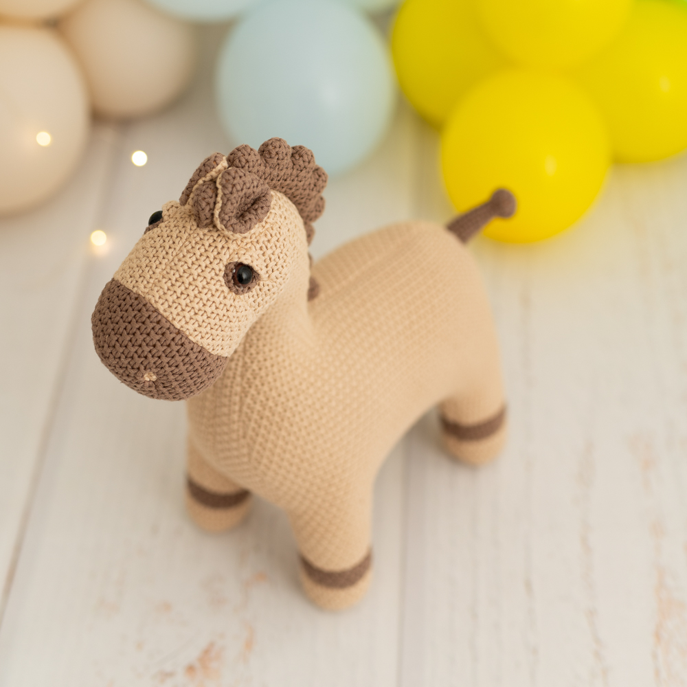 Horse Mini Plush Toy Cotton Brown