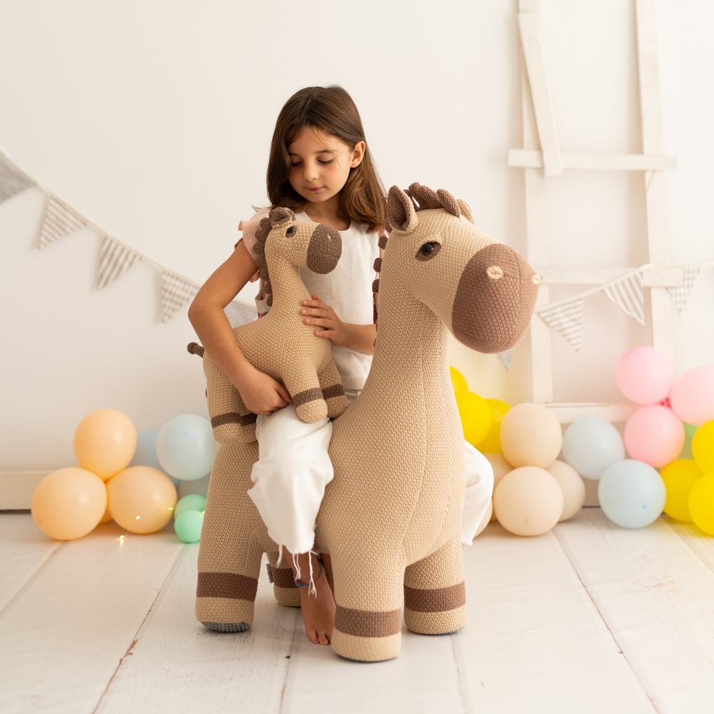 Horse Maxi & Horse Mini Plush Toy Cotton Brown