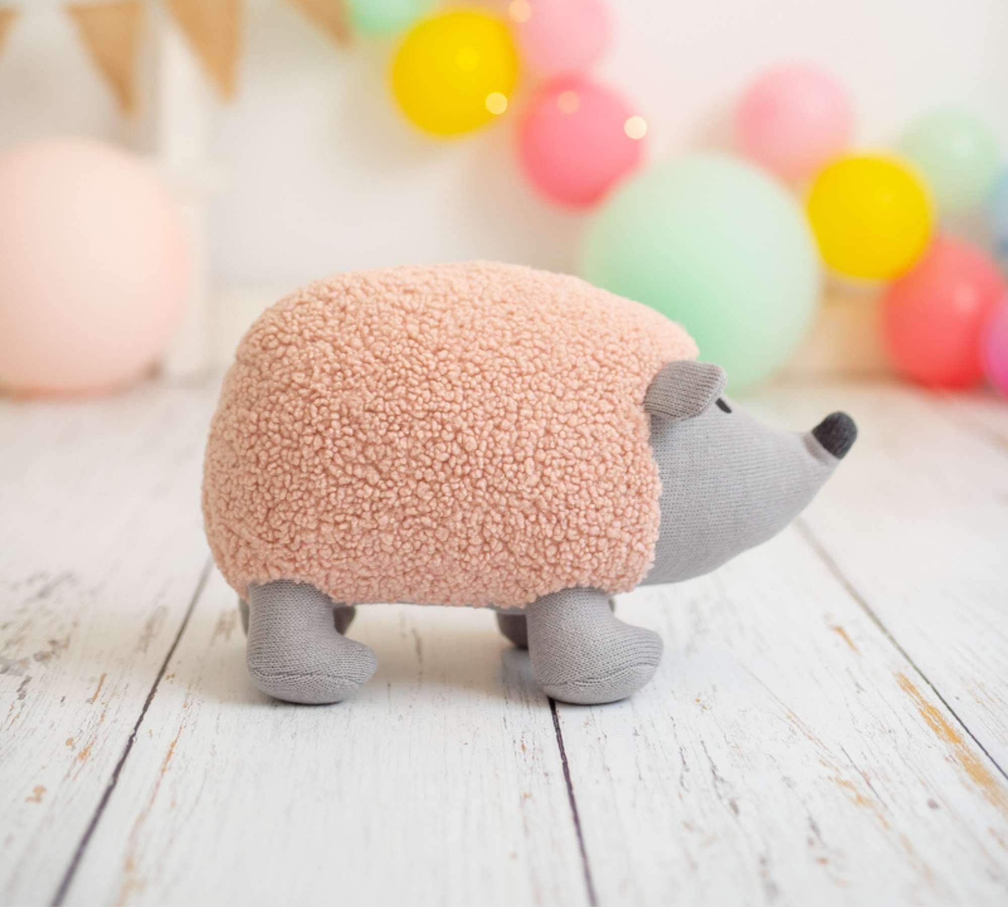 Hedgehog Mini Plush Toy Cotton Pink