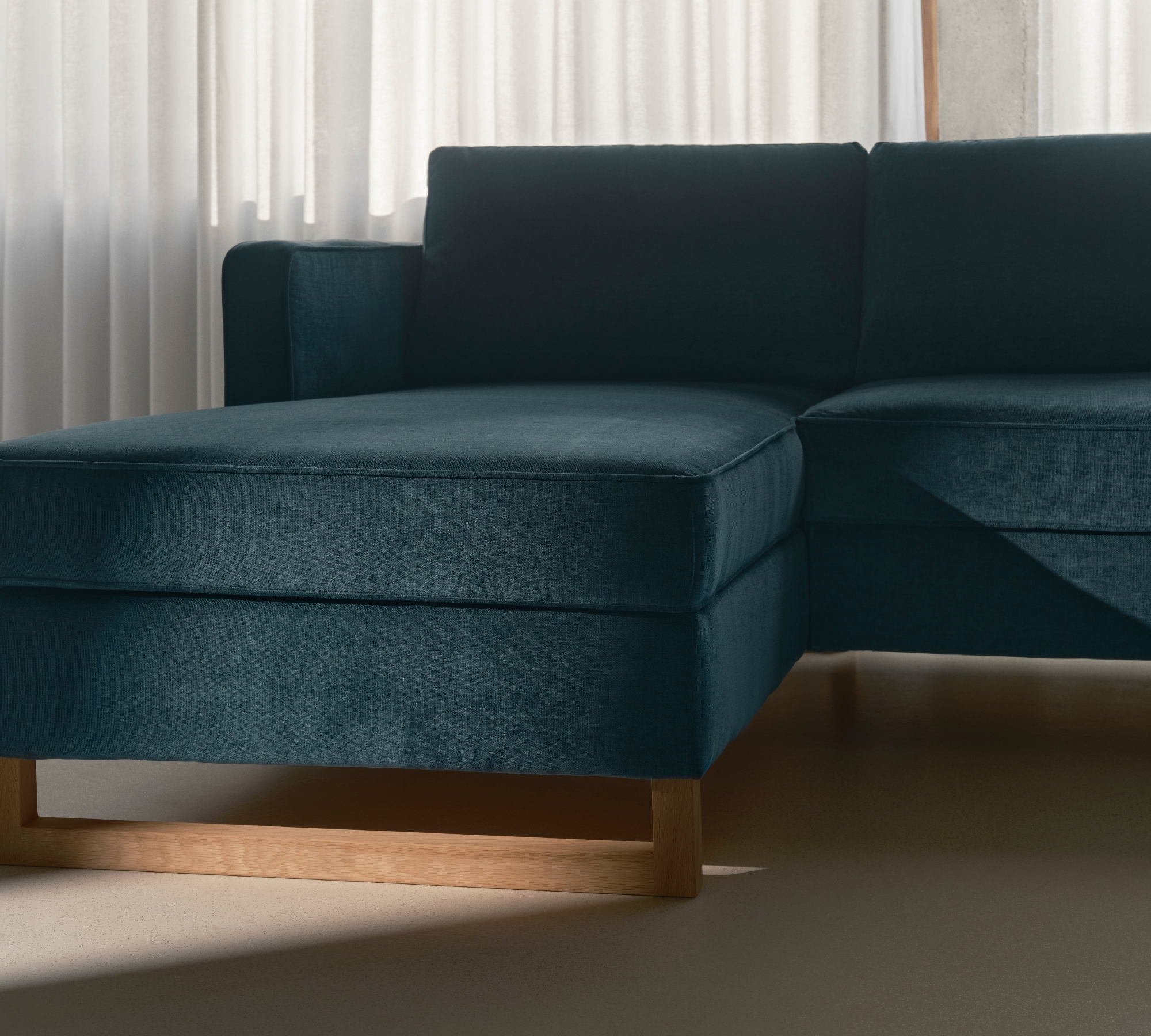 Madison sofa bed chaise lounge Right Danny Dusty Blue