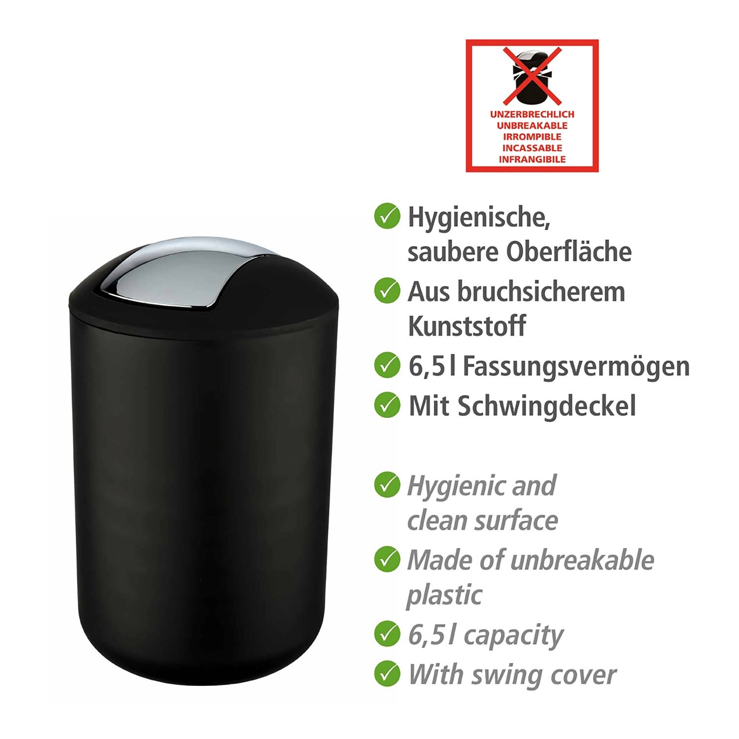 Cosmetic bucket Brazil TPE Capacity: 6.5 L Black