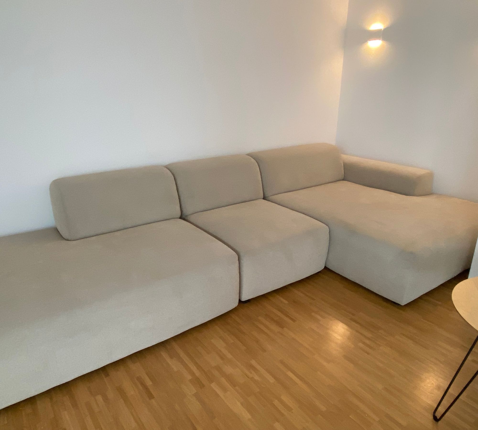 Pyllow Sofa Récamiere Rechts Webstoff Cremeweiß