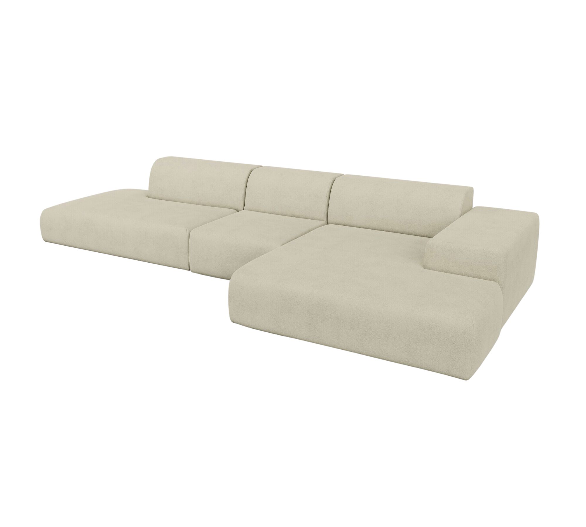 Pyllow Sofa Récamiere Rechts Webstoff Cremeweiß
