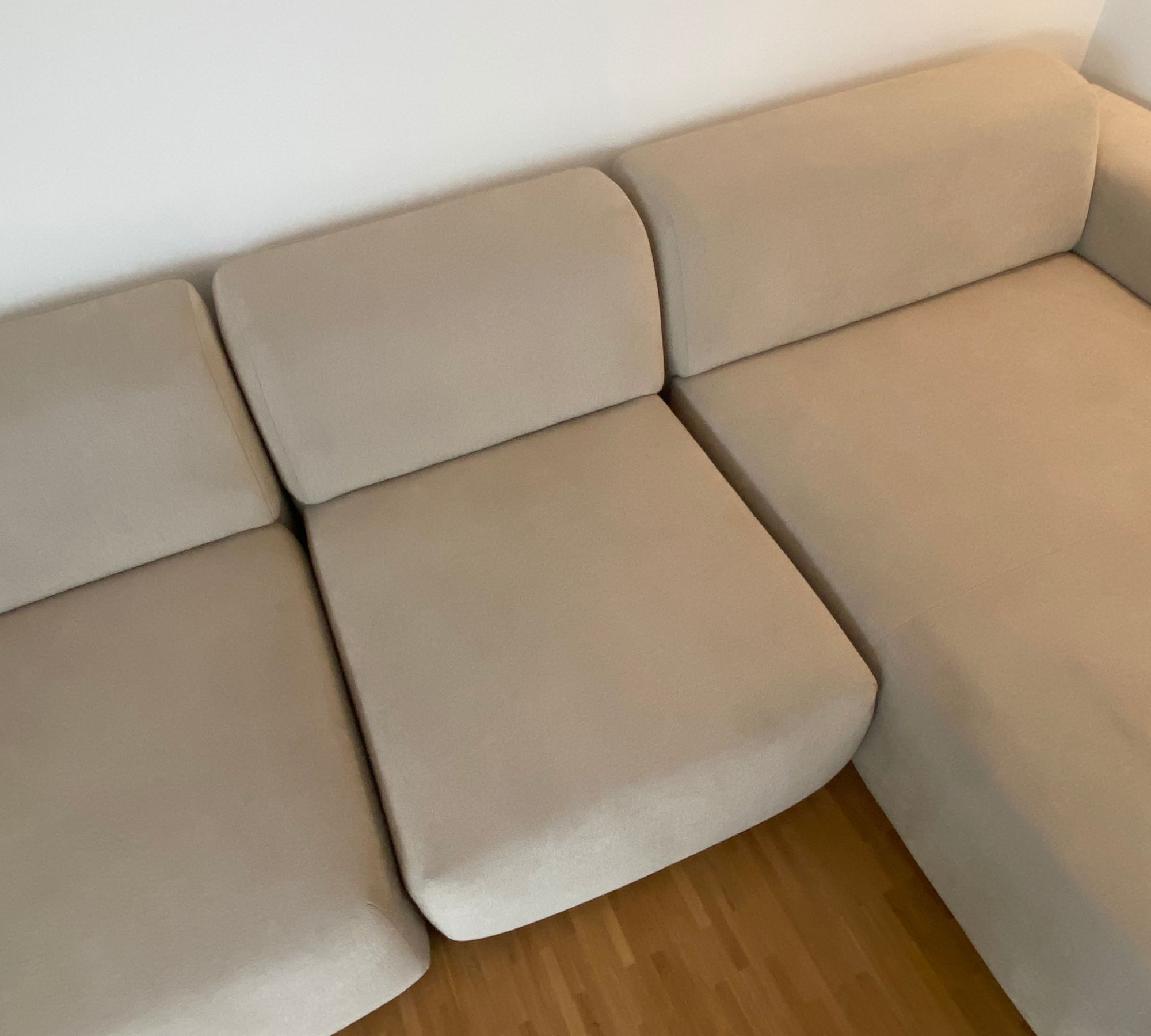 Pyllow Sofa Récamiere Rechts Webstoff Cremeweiß