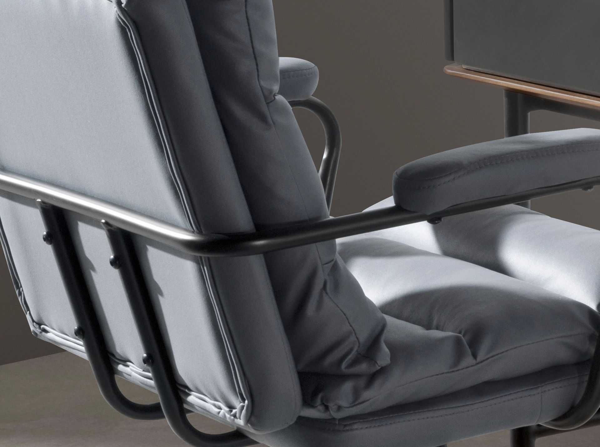 Swivel office chair textile grey