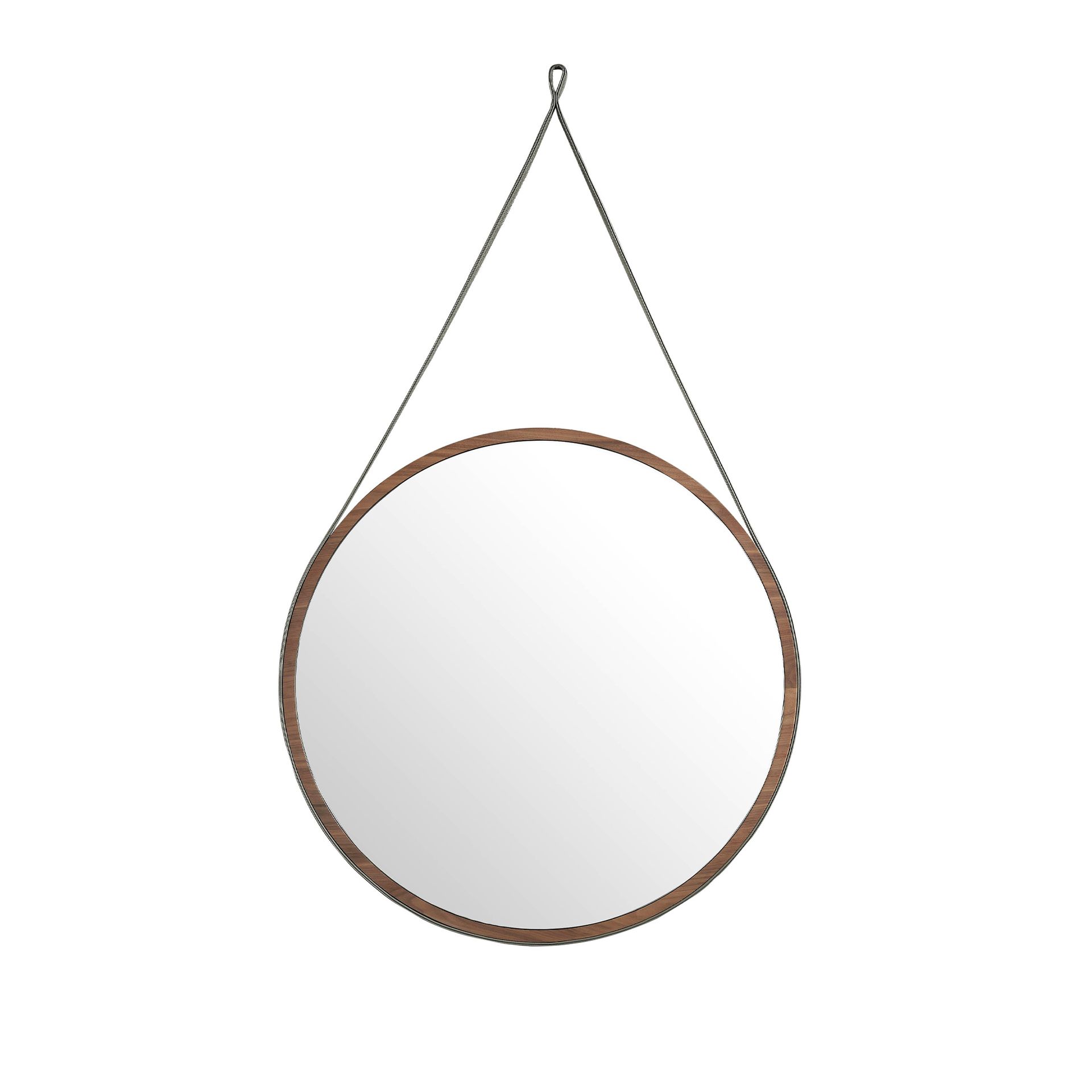 Wall mirror walnut veneer Ø75cm