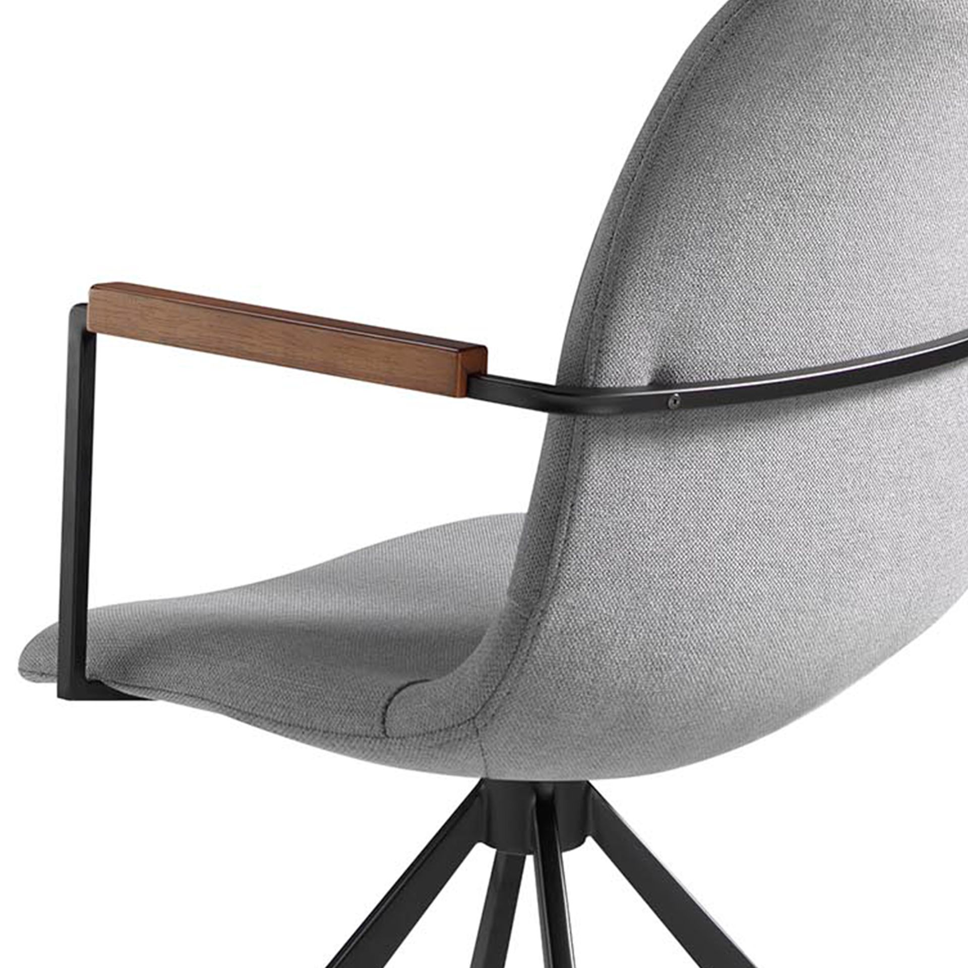 Dining chair with armrests Textile Grey