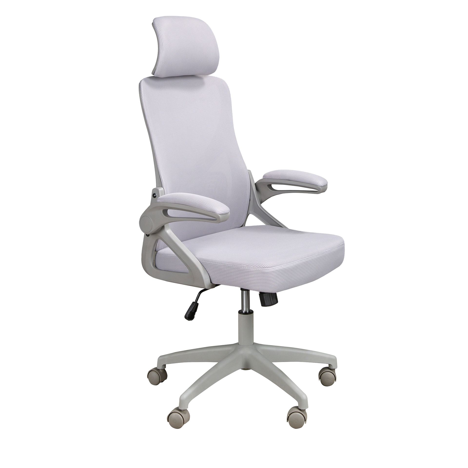Swiveling office chair fabric gray