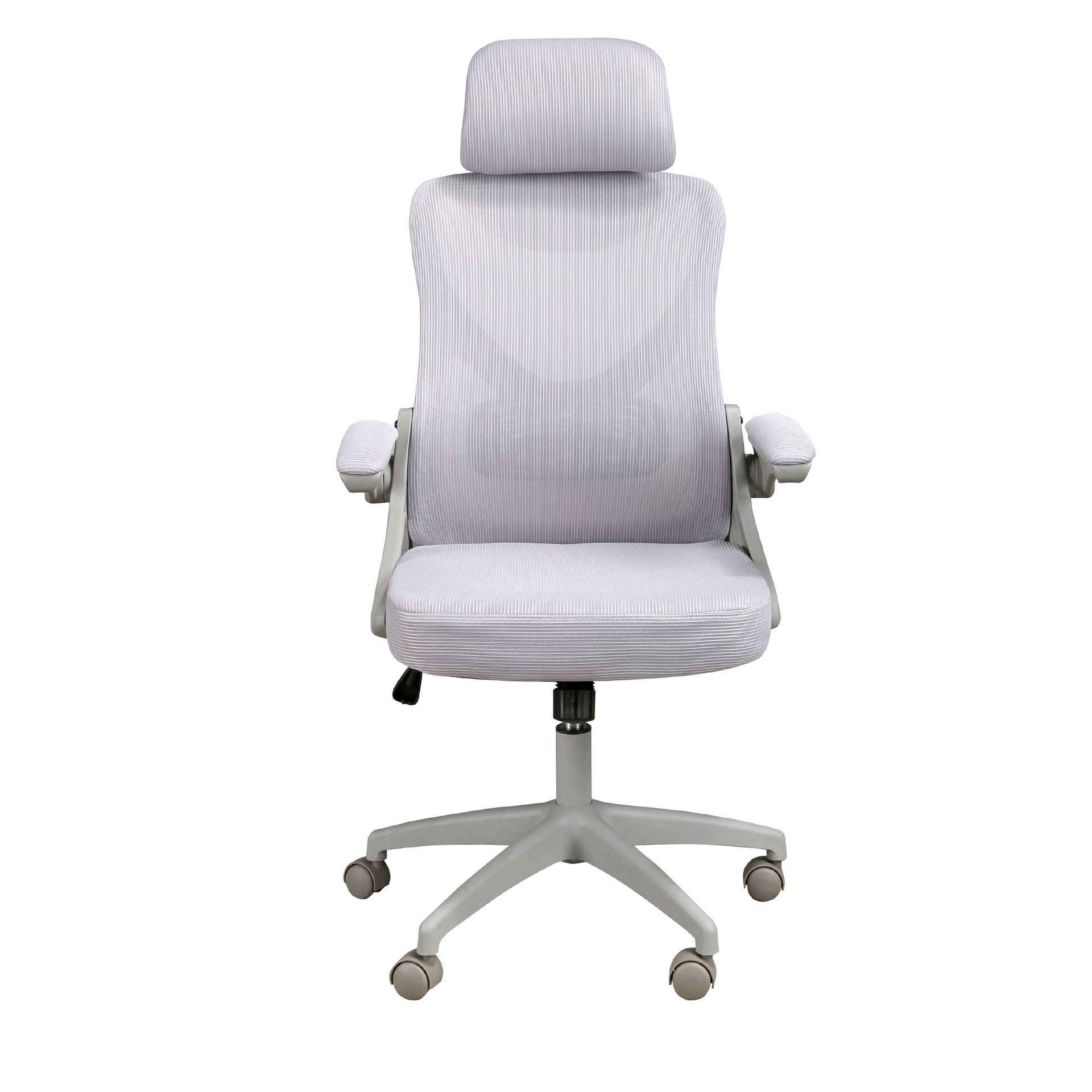 Swiveling office chair fabric gray