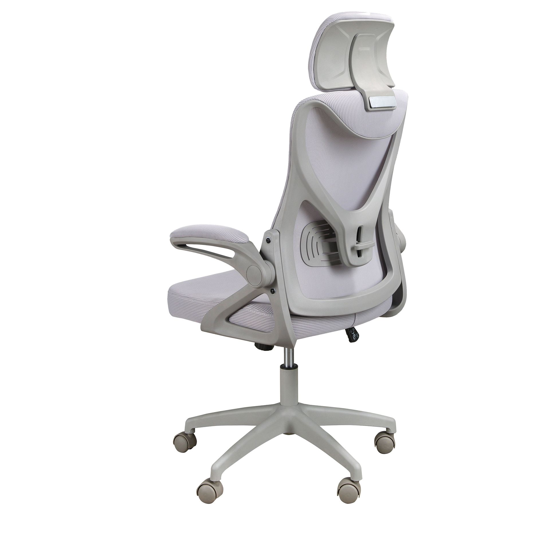 Swiveling office chair fabric gray