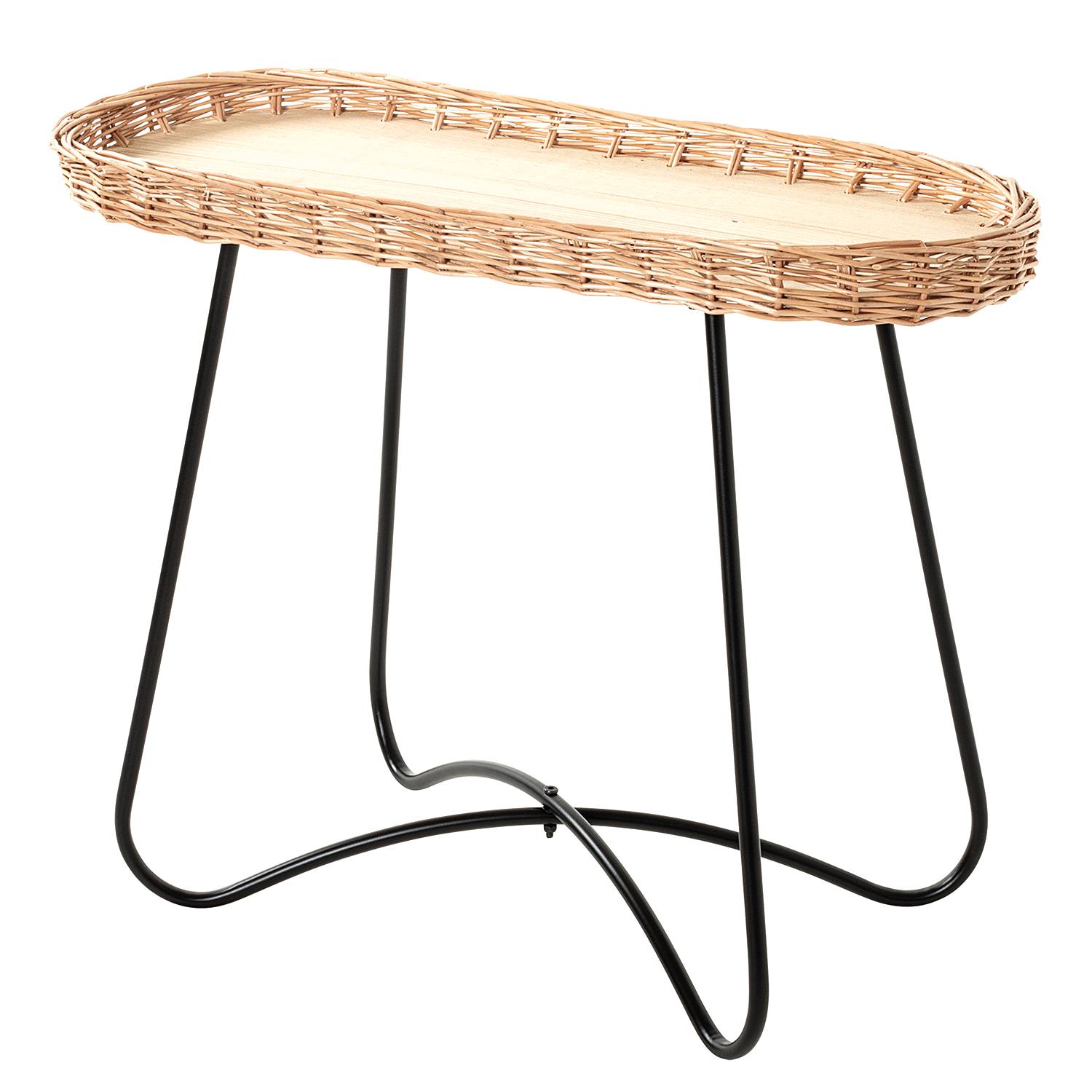 Side table Nybster Oval Beige / Black
