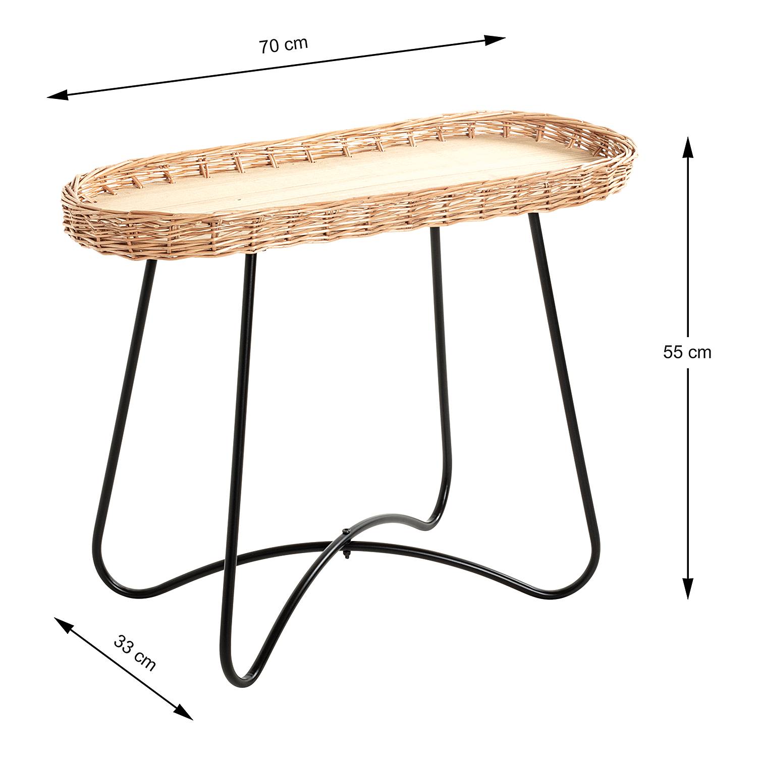 Side table Nybster Oval Beige / Black