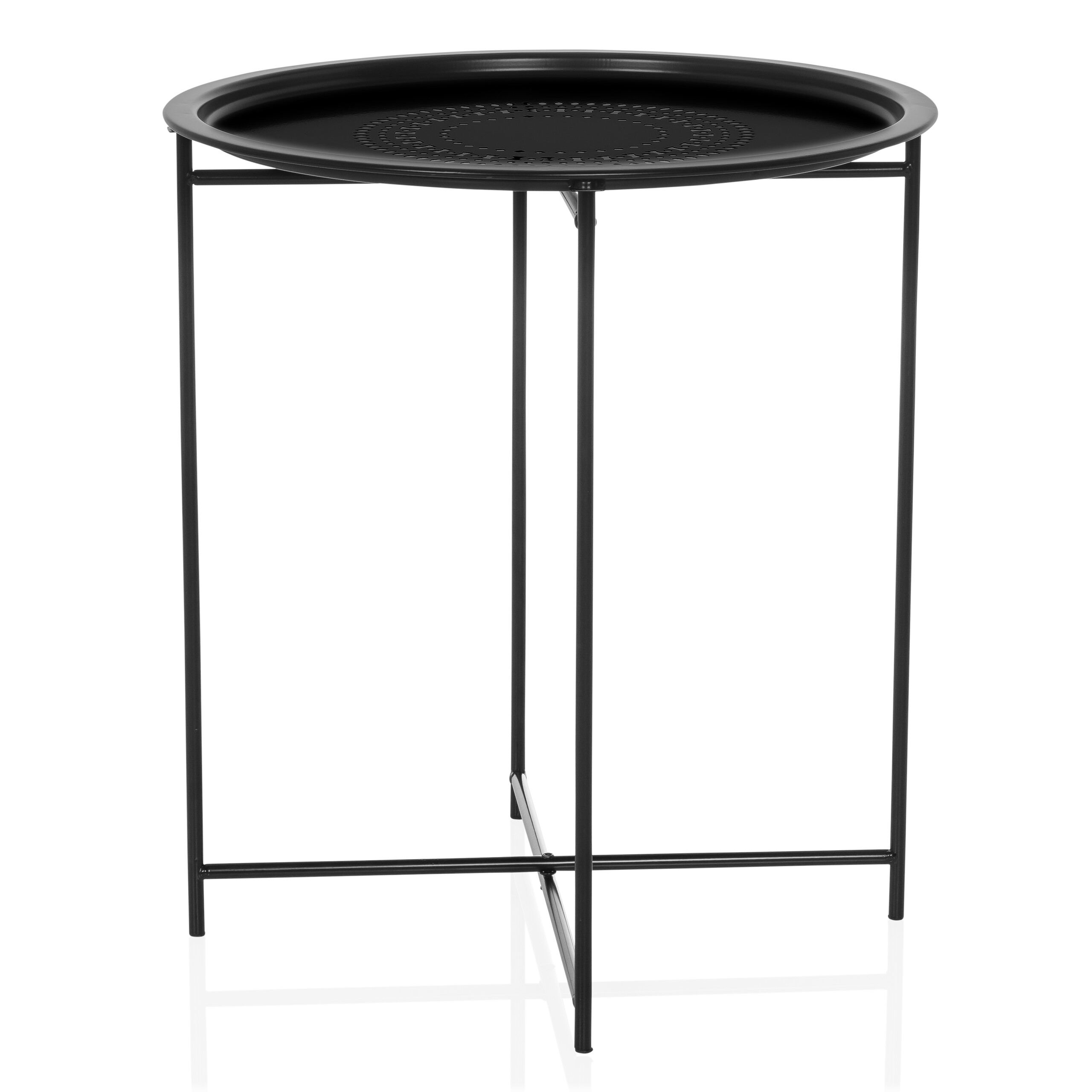 Side table / Coffee table / Sofa table ALLRUND Metal black hjh Living