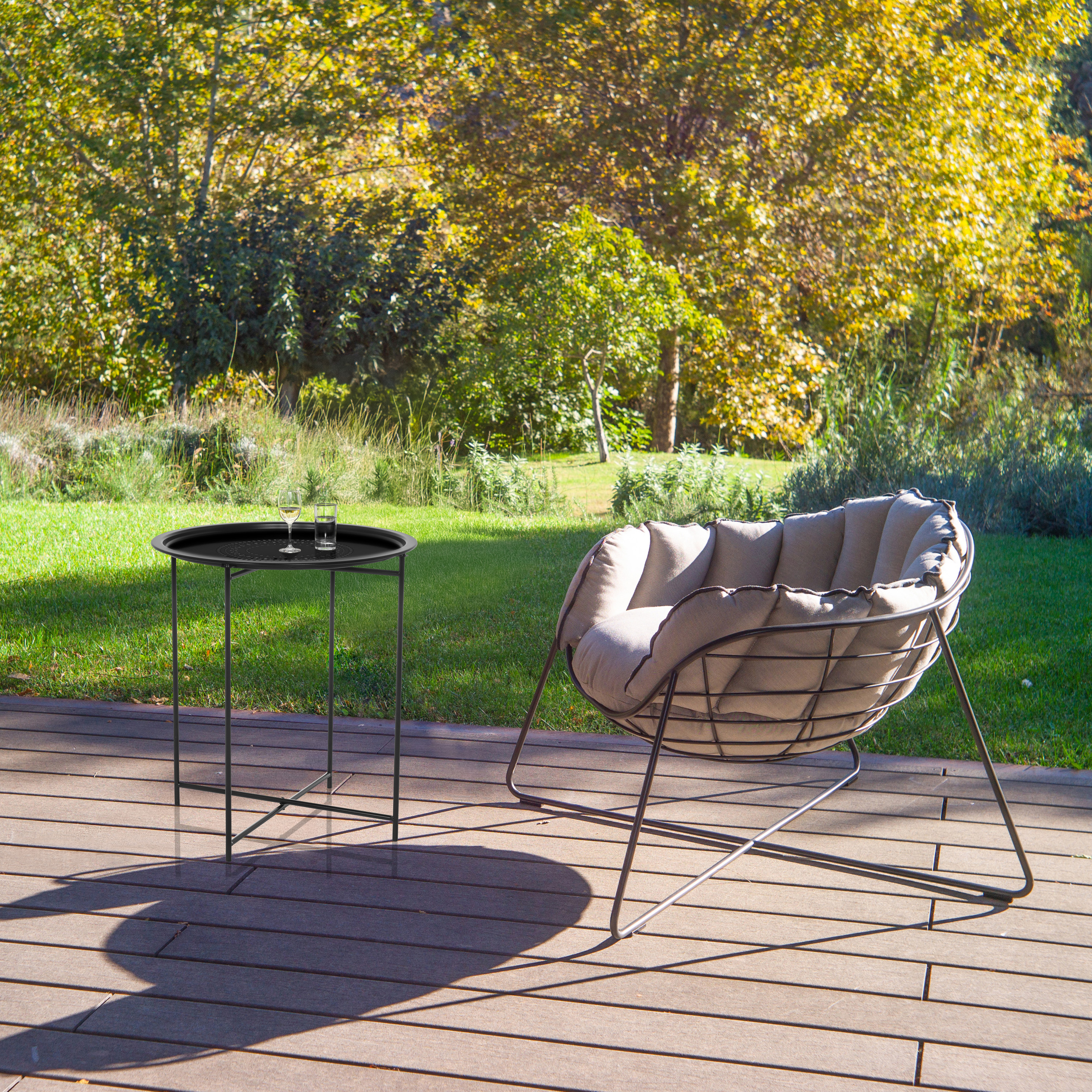 Side table / Coffee table / Sofa table ALLRUND Metal black hjh Living